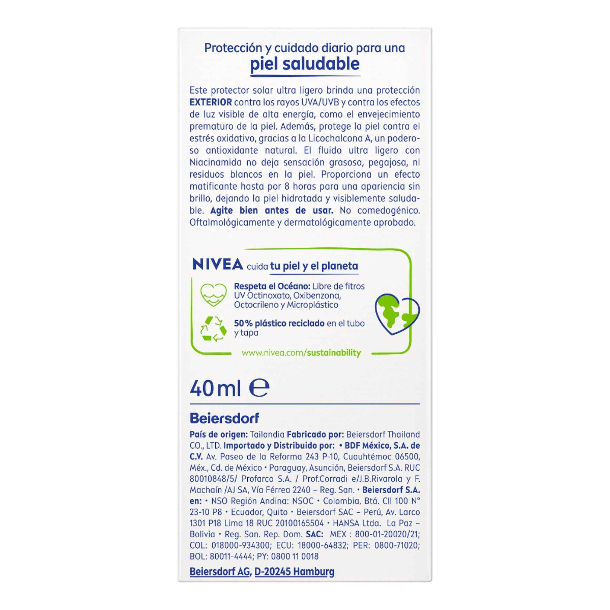 Foto 5 pulgar | Protector Solar Nivea Sun Fluido Diario Invisible 40 Ml