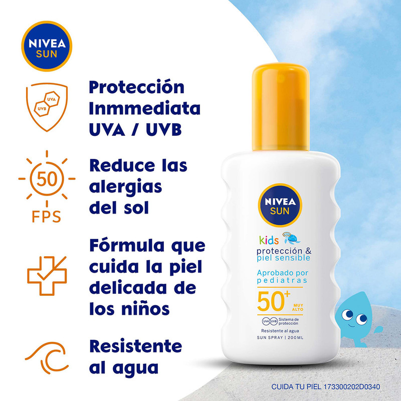 Foto 4 pulgar | Protector Solar Fps50 Nivea Sun P&s Piel Sensible 200ml