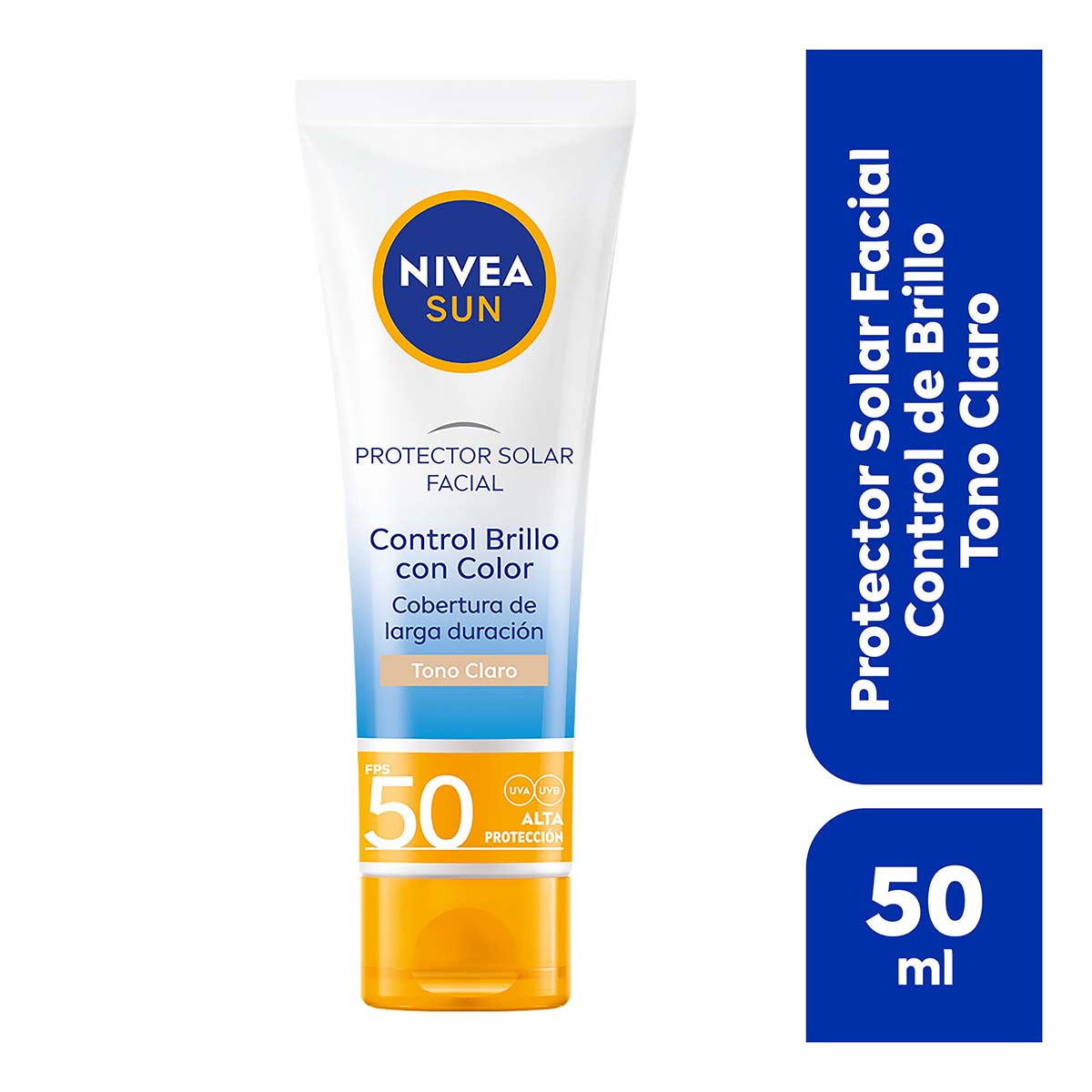 Foto 2 pulgar | Nivea Sun Face Control De Brillo Tono Claro (50 Ml)