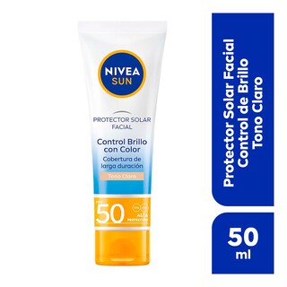 Foto 1 | Nivea Sun Face Control De Brillo Tono Claro (50 Ml)