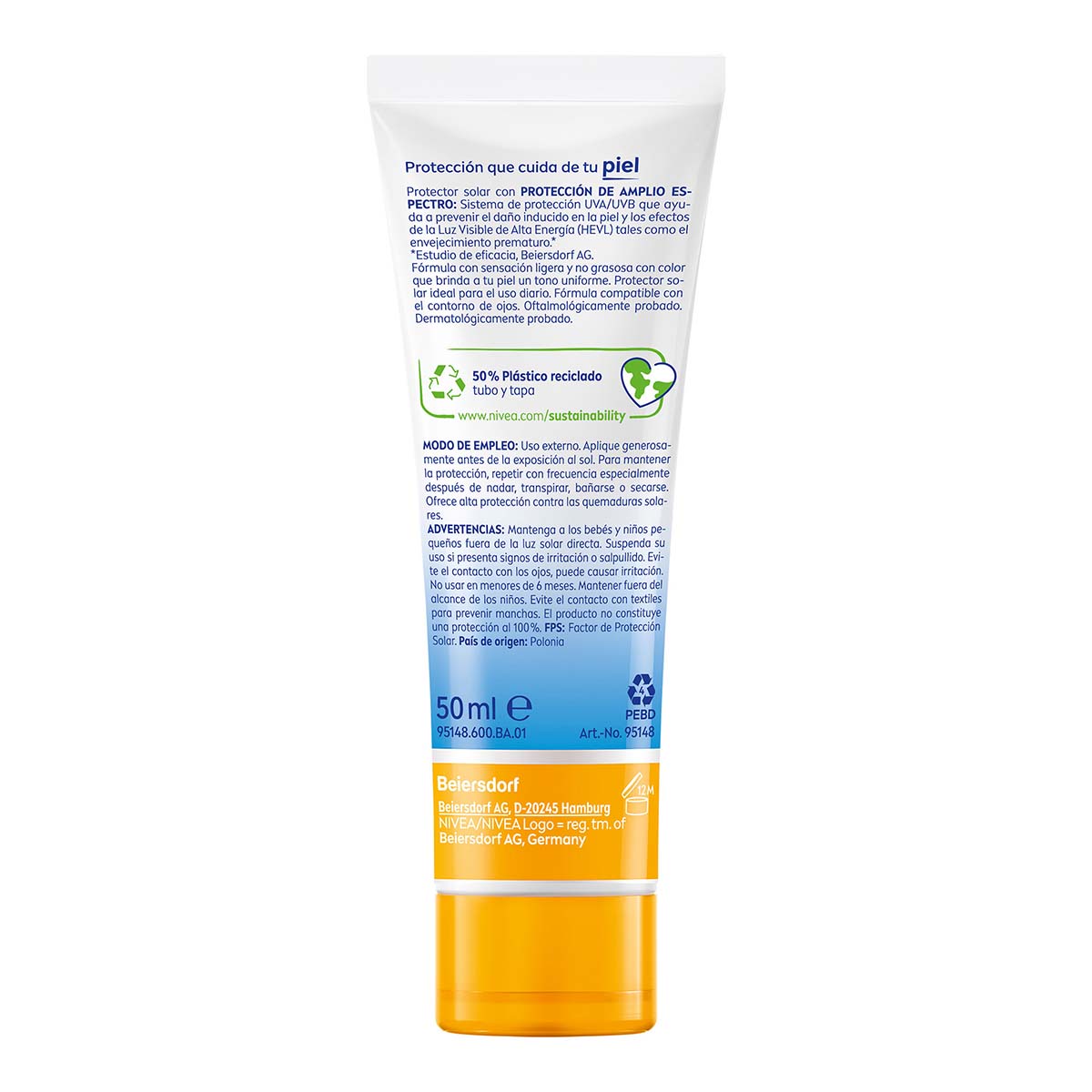 Foto 3 pulgar | Nivea Sun Face Control De Brillo Tono Claro (50 Ml)