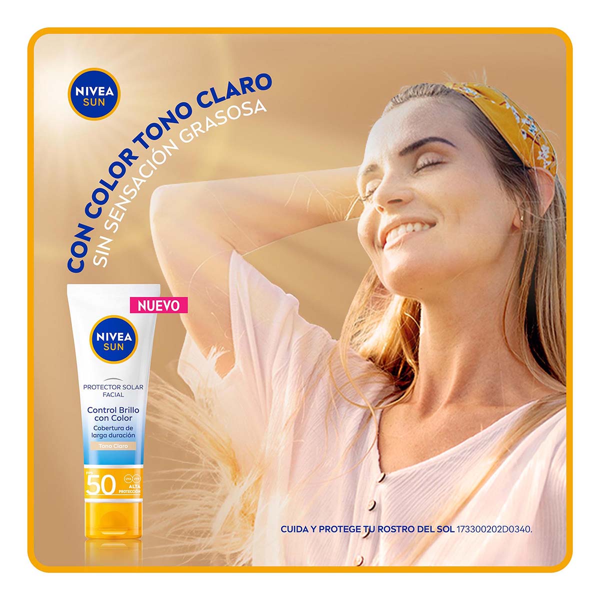 Foto 5 | Nivea Sun Face Control De Brillo Tono Claro (50 Ml)