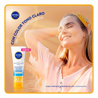 Foto 5 | Nivea Sun Face Control De Brillo Tono Claro (50 Ml)