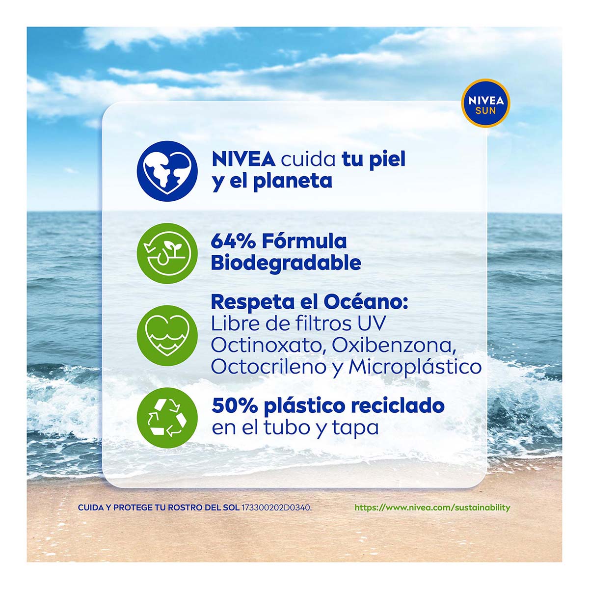 Foto 8 pulgar | Nivea Sun Face Control De Brillo Tono Claro (50 Ml)