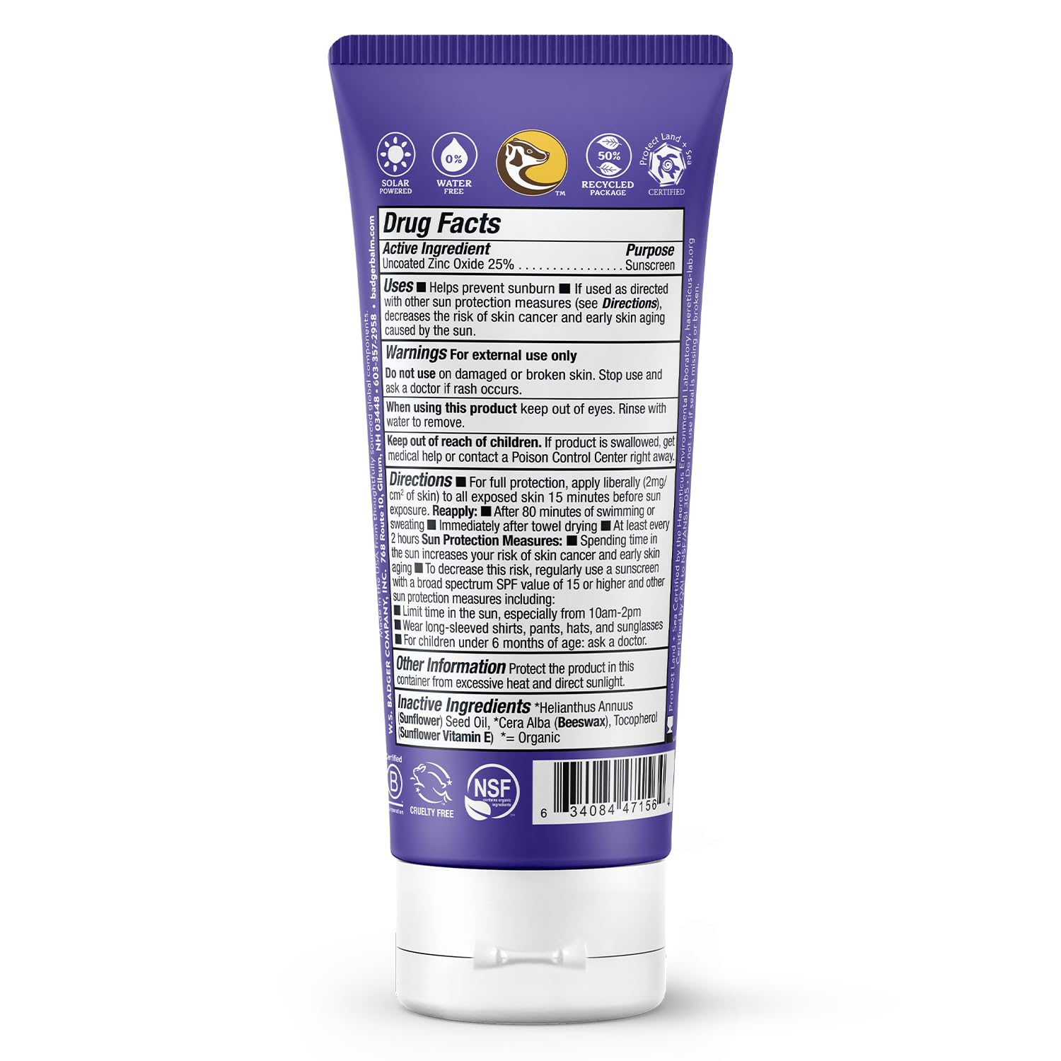 Foto 3 pulgar | Protector Solar Badger Mineral Spf 50 Adventure Sport 85 Ml - Venta Internacional.