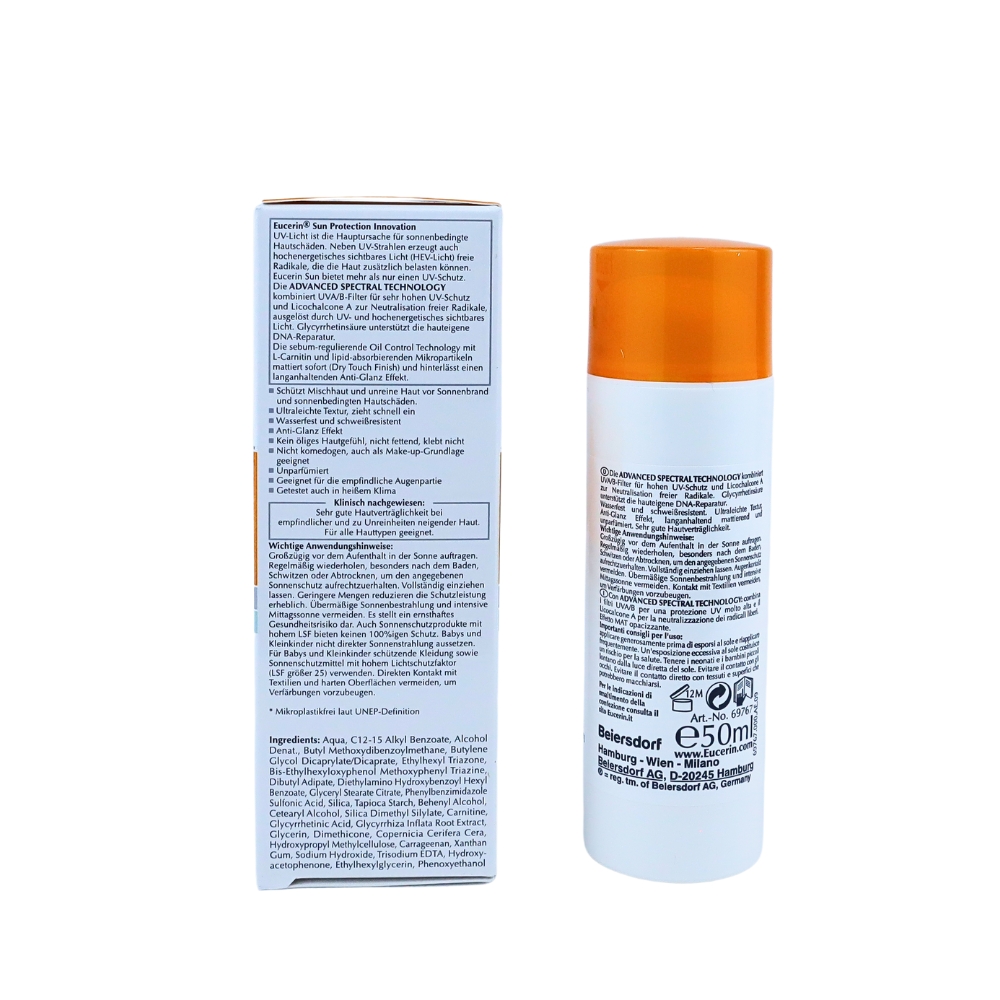 Foto 3 pulgar | Protector Solar Eucerin Facial Mate Oil Control 50 Ml