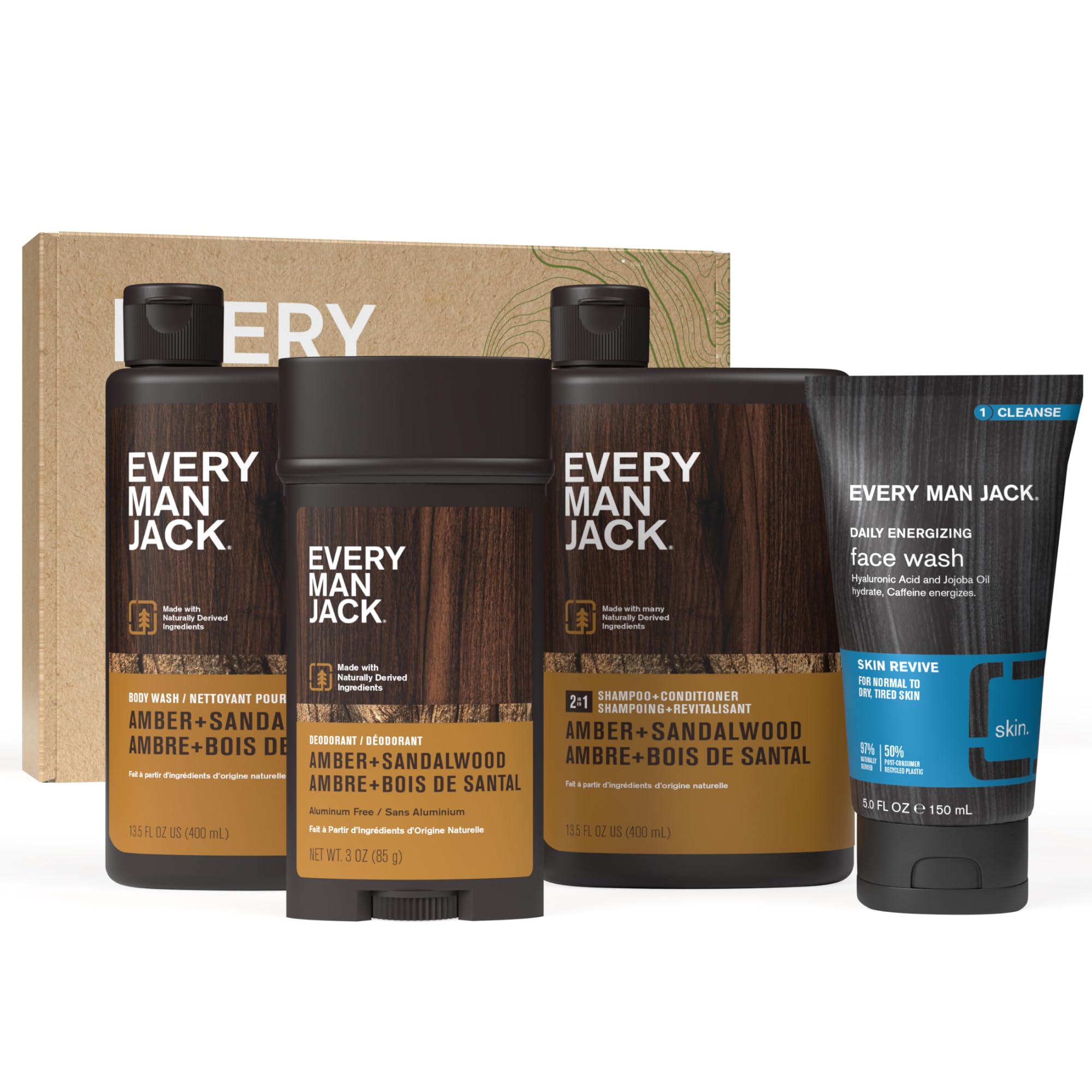 Foto 2 pulgar | Set De Regalo Para Baño Y Cuerpo Every Man Jack Para Hombre, Color Ámbar Y Sándalo - Venta Internacional.