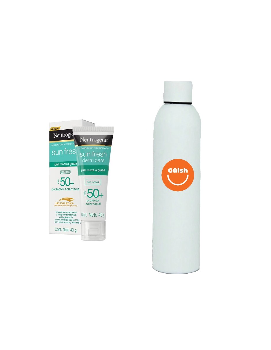 Foto 2 pulgar | Protector Solar Facial Neutrogena Sun Fresh Derm Care Niacinamida Fps50 + Termo De Regalo Güish
