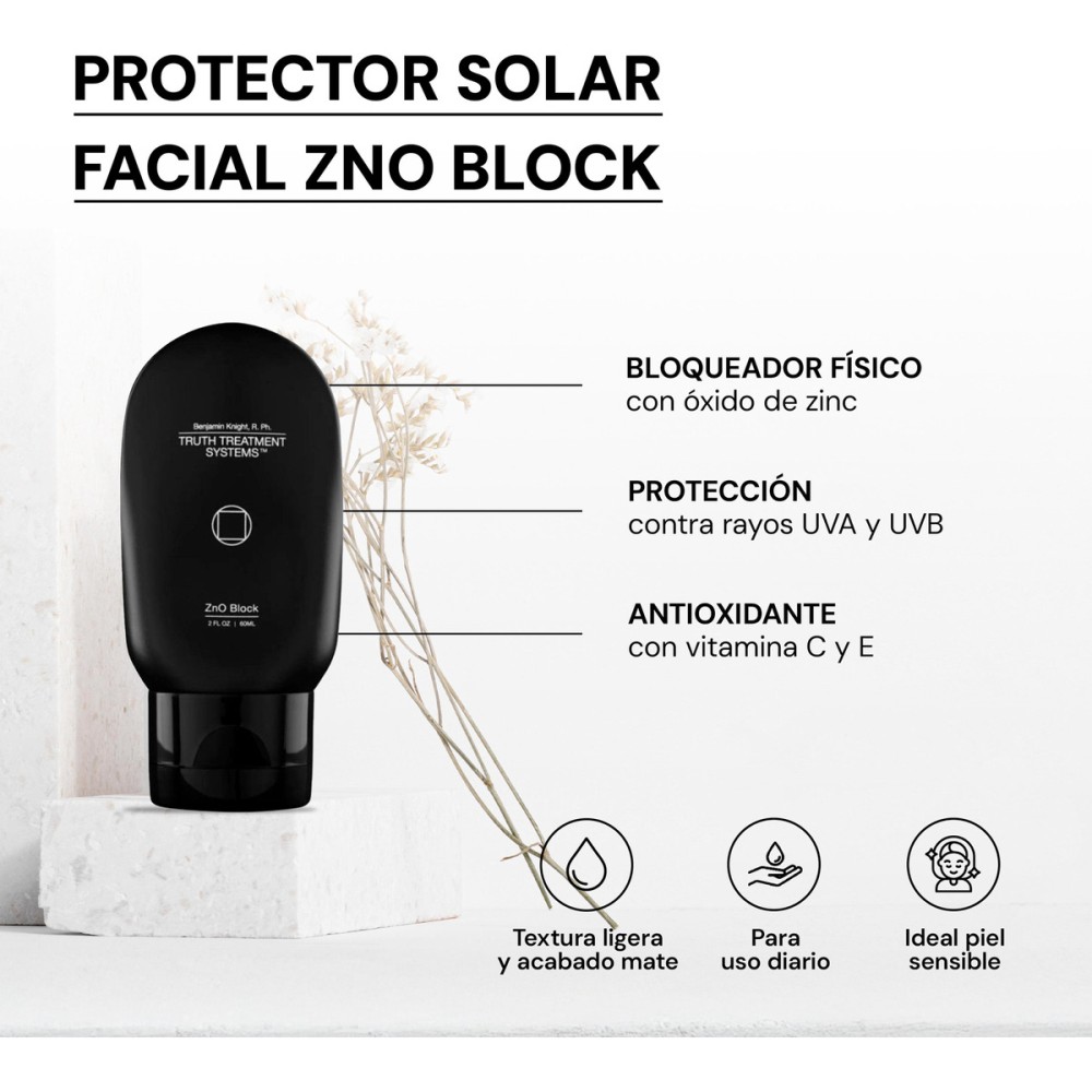 Foto 3 pulgar | Skincare Truth Zno Block Color Negro 60 Ml
