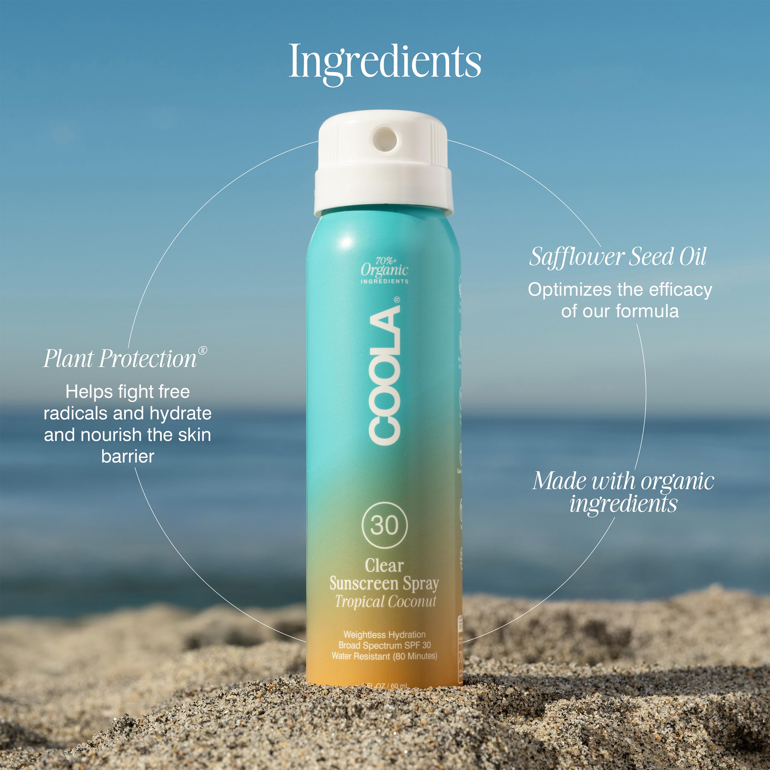 Foto 4 | Protector Solar En Aerosol Coola Organic Spf 30 60 Ml Tropical Coconut - Venta Internacional.