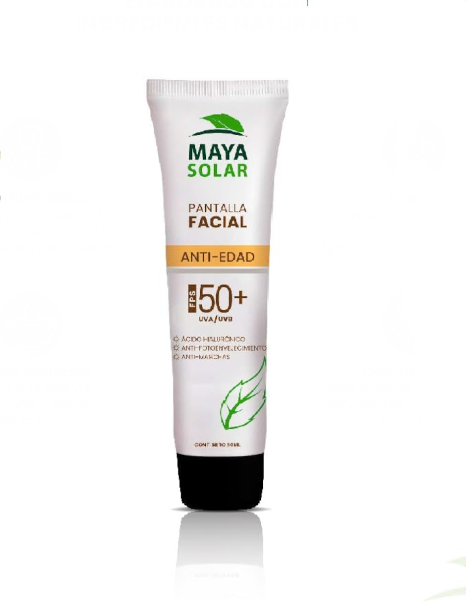 Foto 3 | Protector Solar Facial Mineral Maya Solar Anti Edad + Termo De Agua De Regalo Güish