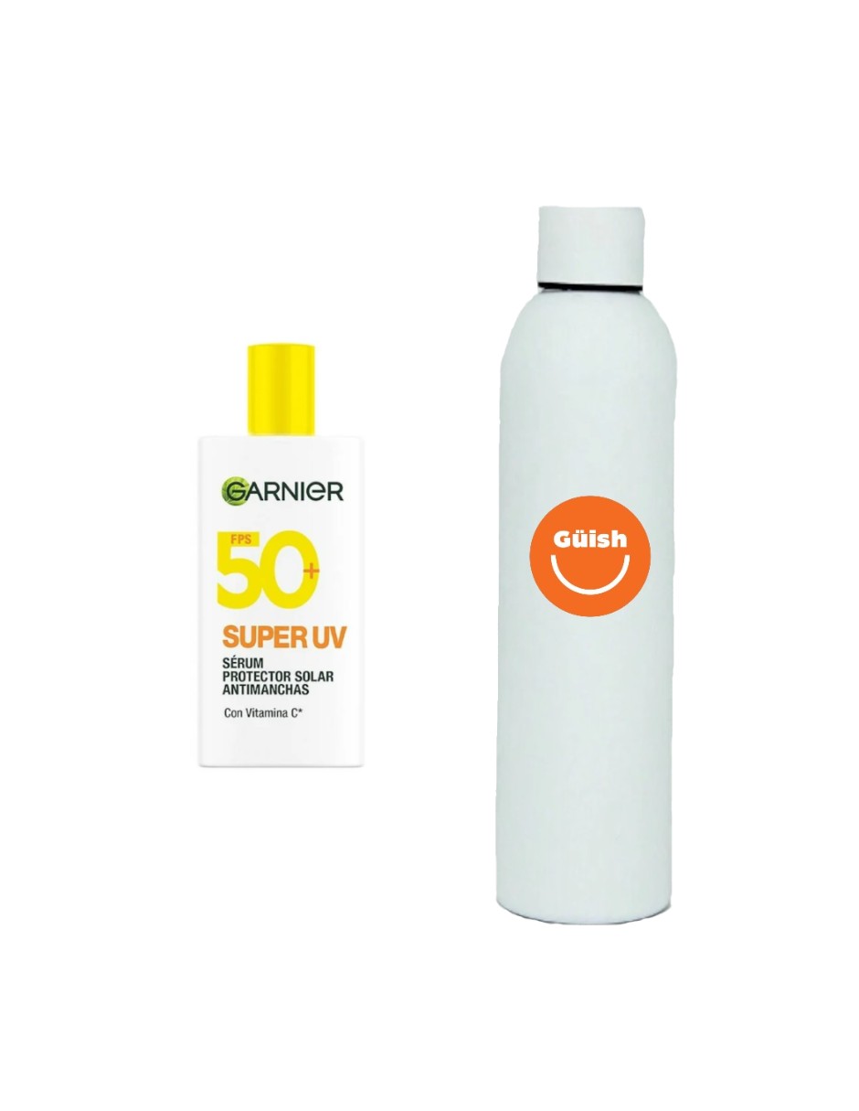 Foto 2 pulgar | Garnier Super Uv Protector Solar Facial Fluido Anti Oleosidad Fps50+ Con Vitamina C + Termo De Agua De Regalo Güish