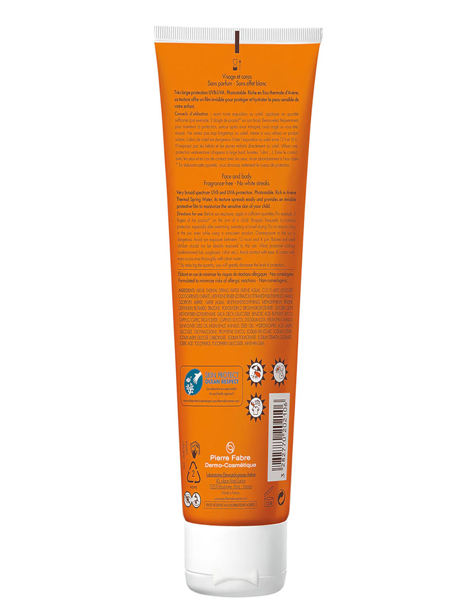 Foto 4 pulgar | Avène Niños Leche Corporal En Crema Protector Solar + Termo De Agua De Regalo Güish