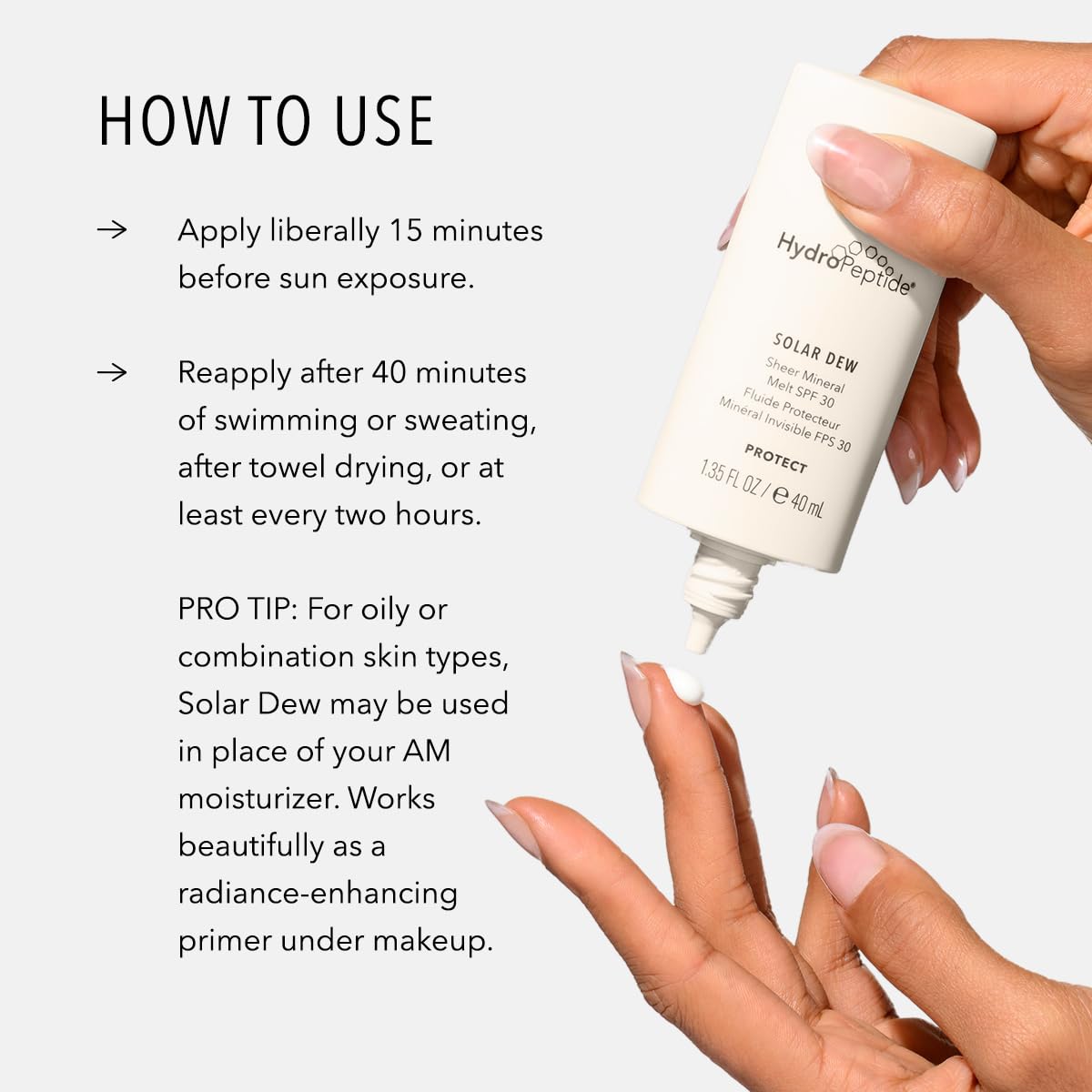 Foto 5 pulgar | Hidratante Facial Hydropeptide Solar Dew Sheer Spf30 40 Ml - Venta Internacional.