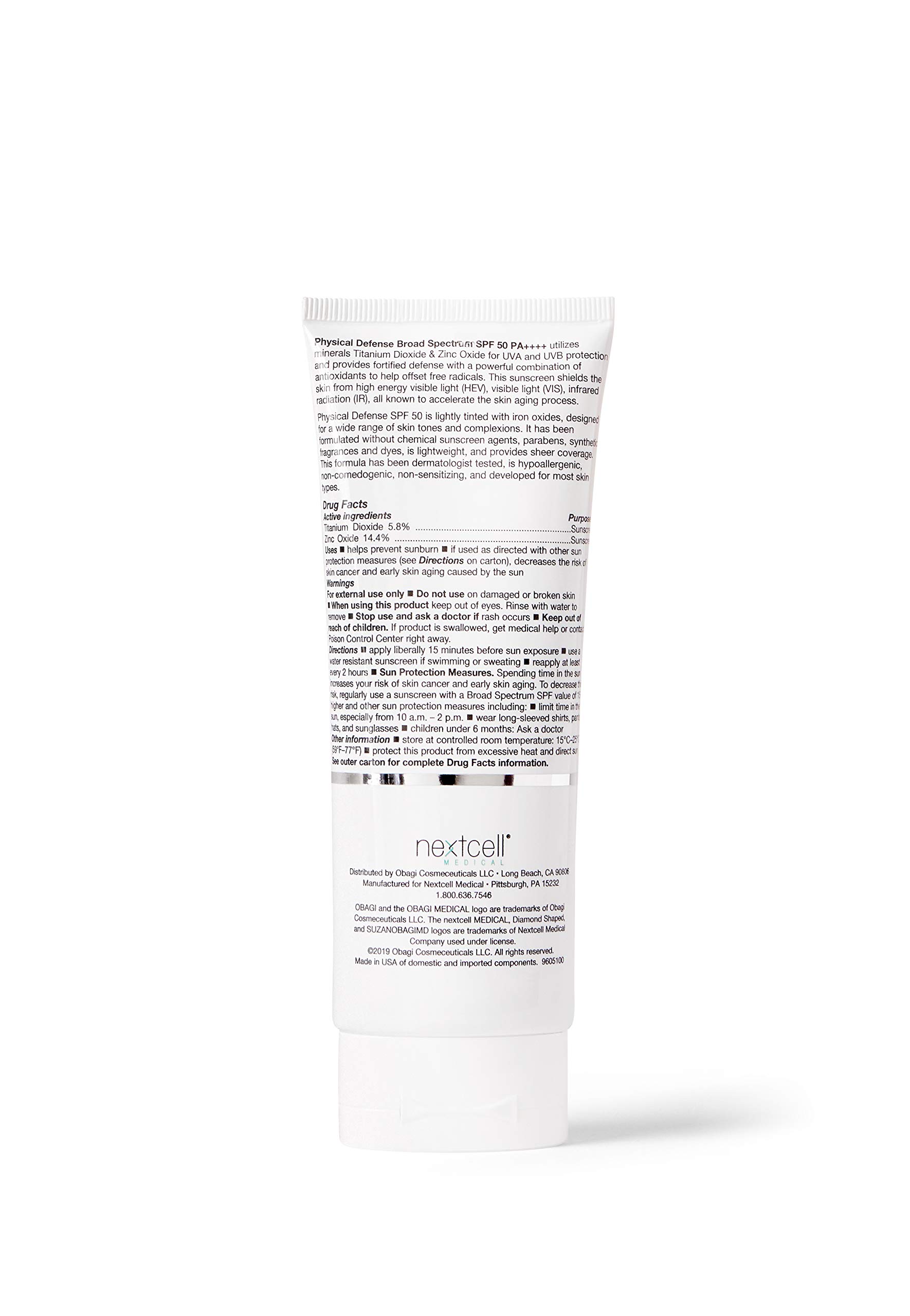 Foto 3 pulgar | Protector Solar Obagi Suzanobagimd Physical Defense Spf 50 100ml - Venta Internacional.