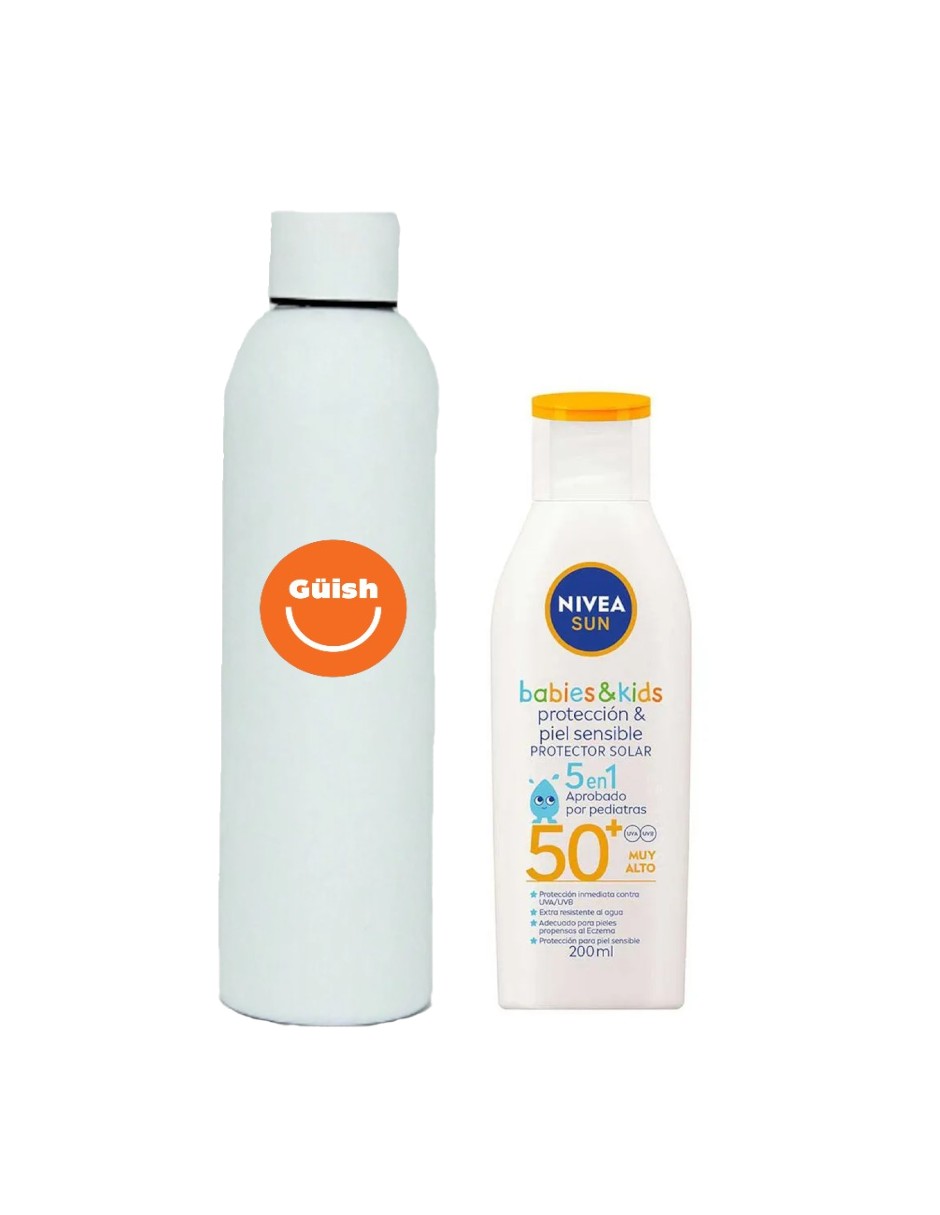 Foto 2 pulgar | Nivea Sun Babies & Kids Protector Solar Sensitive Fps50 + Gratis Termo Güish De Regalo