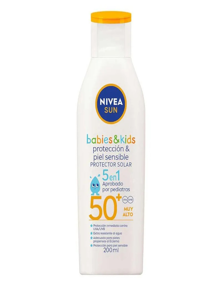 Foto 3 pulgar | Nivea Sun Babies & Kids Protector Solar Sensitive Fps50 + Gratis Termo Güish De Regalo