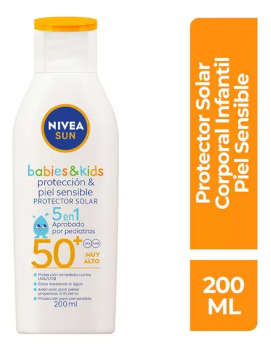 Foto 5 pulgar | Nivea Sun Babies & Kids Protector Solar Sensitive Fps50 + Gratis Termo Güish De Regalo