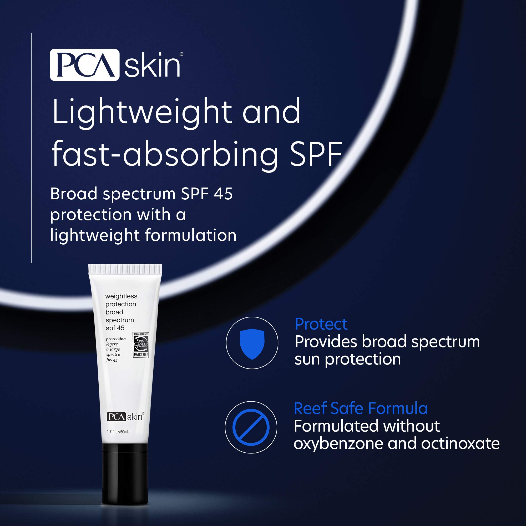 Foto 3 pulgar | Protector Solar Pca Skin Weightless Protection Spf 45 50 Ml - Venta Internacional.