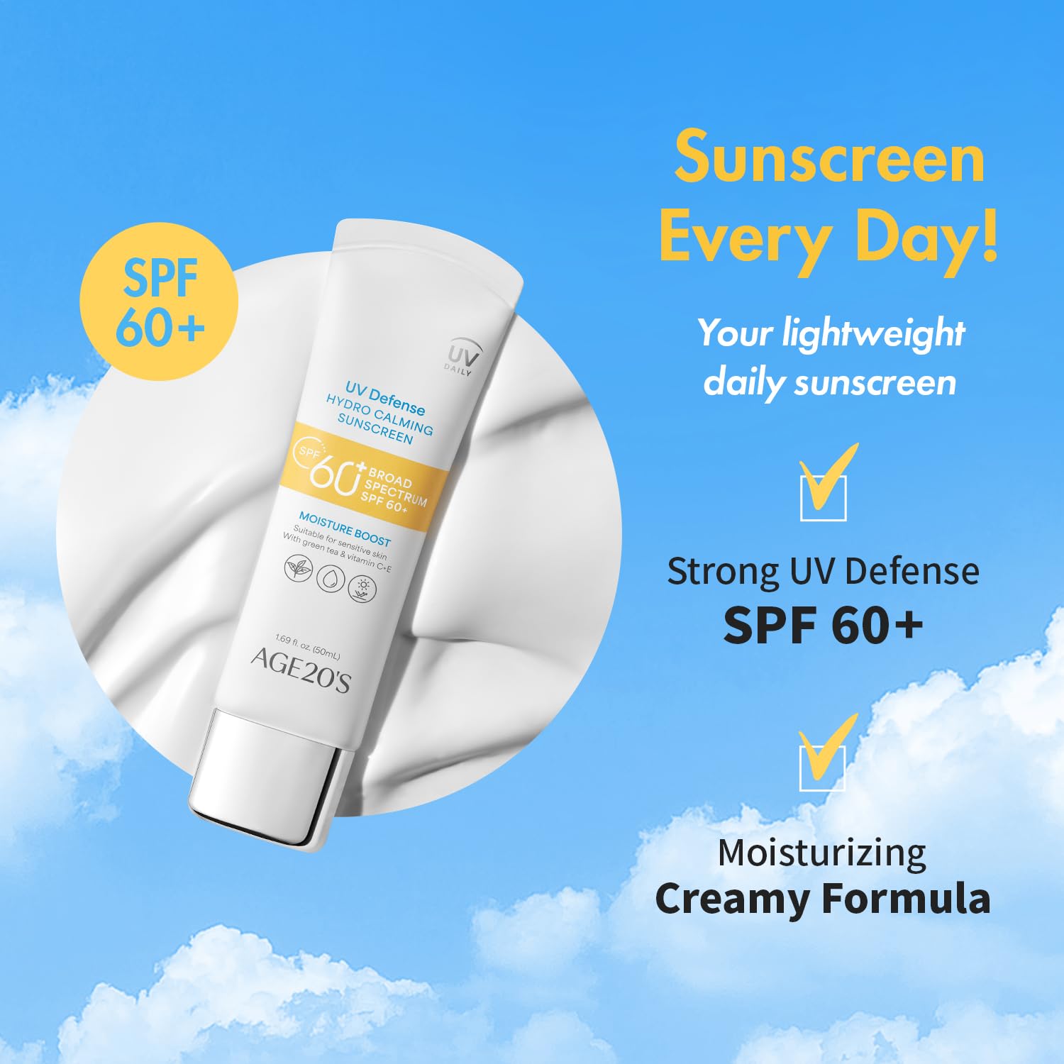 Foto 4 pulgar | Protector Solar Age20's Uv Defense Hydro Calming Spf 60+ 100 Mlx2 - Venta Internacional.