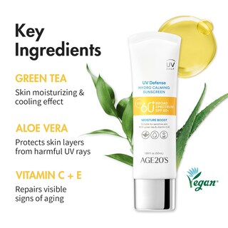 Foto 4 | Protector Solar Age20's Uv Defense Hydro Calming Spf 60+ 100 Mlx2 - Venta Internacional.