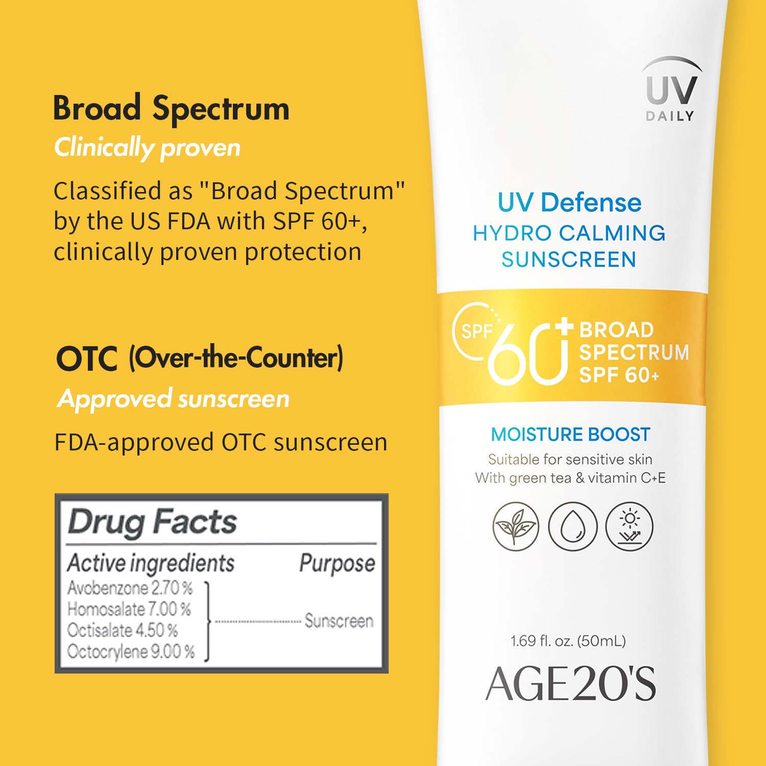 Foto 6 pulgar | Protector Solar Age20's Uv Defense Hydro Calming Spf 60+ 100 Mlx2 - Venta Internacional.