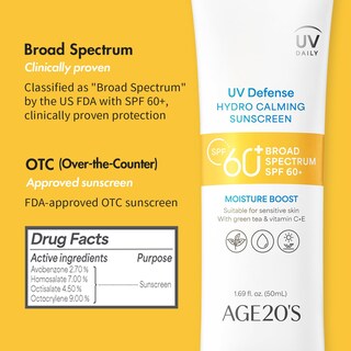 Foto 5 | Protector Solar Age20's Uv Defense Hydro Calming Spf 60+ 100 Mlx2 - Venta Internacional.