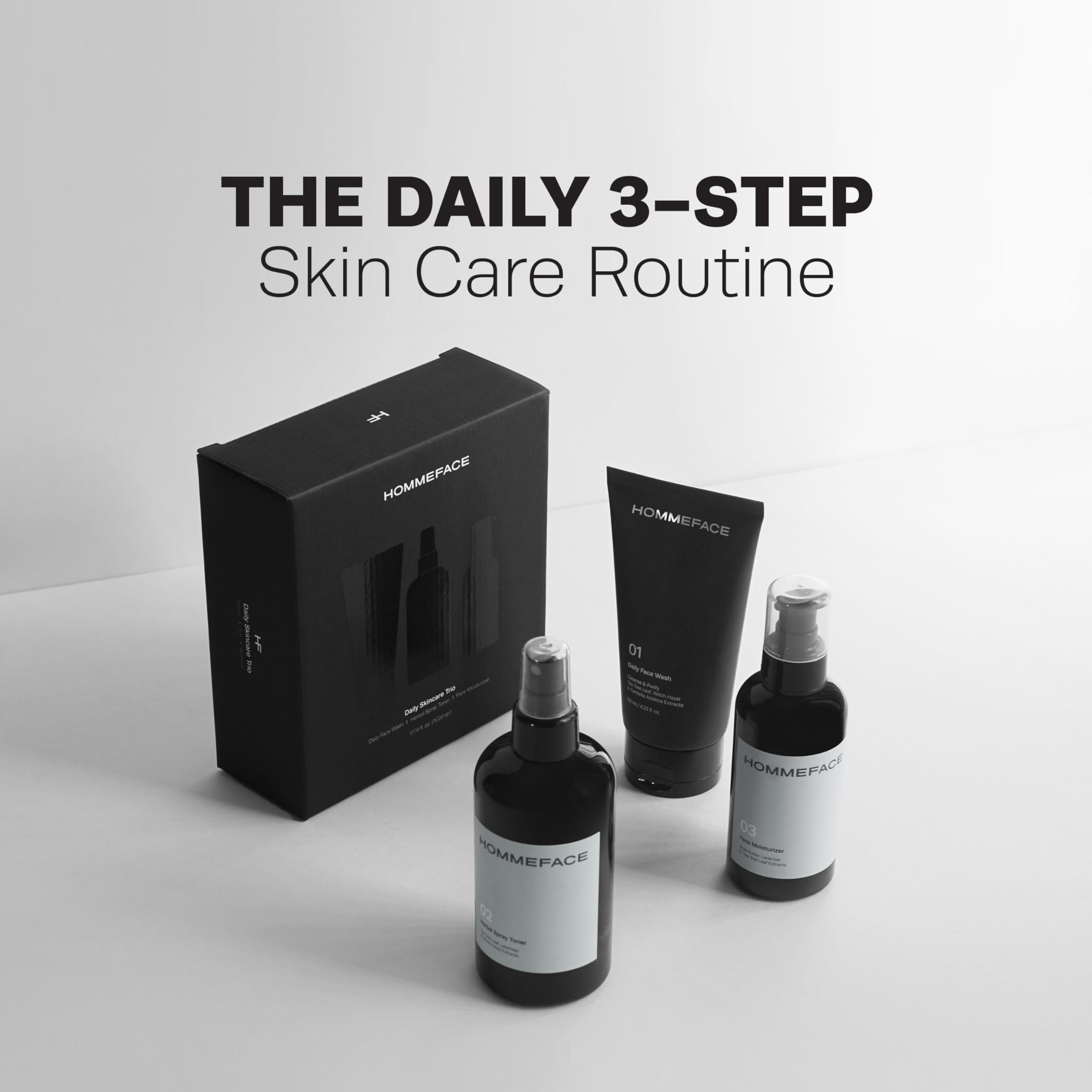 Foto 3 pulgar | Set De Cuidado De La Piel Hommeface Daily Trio Para Hombres Con Limpiador Facial, Tónico E Hidratante - Venta Inter
