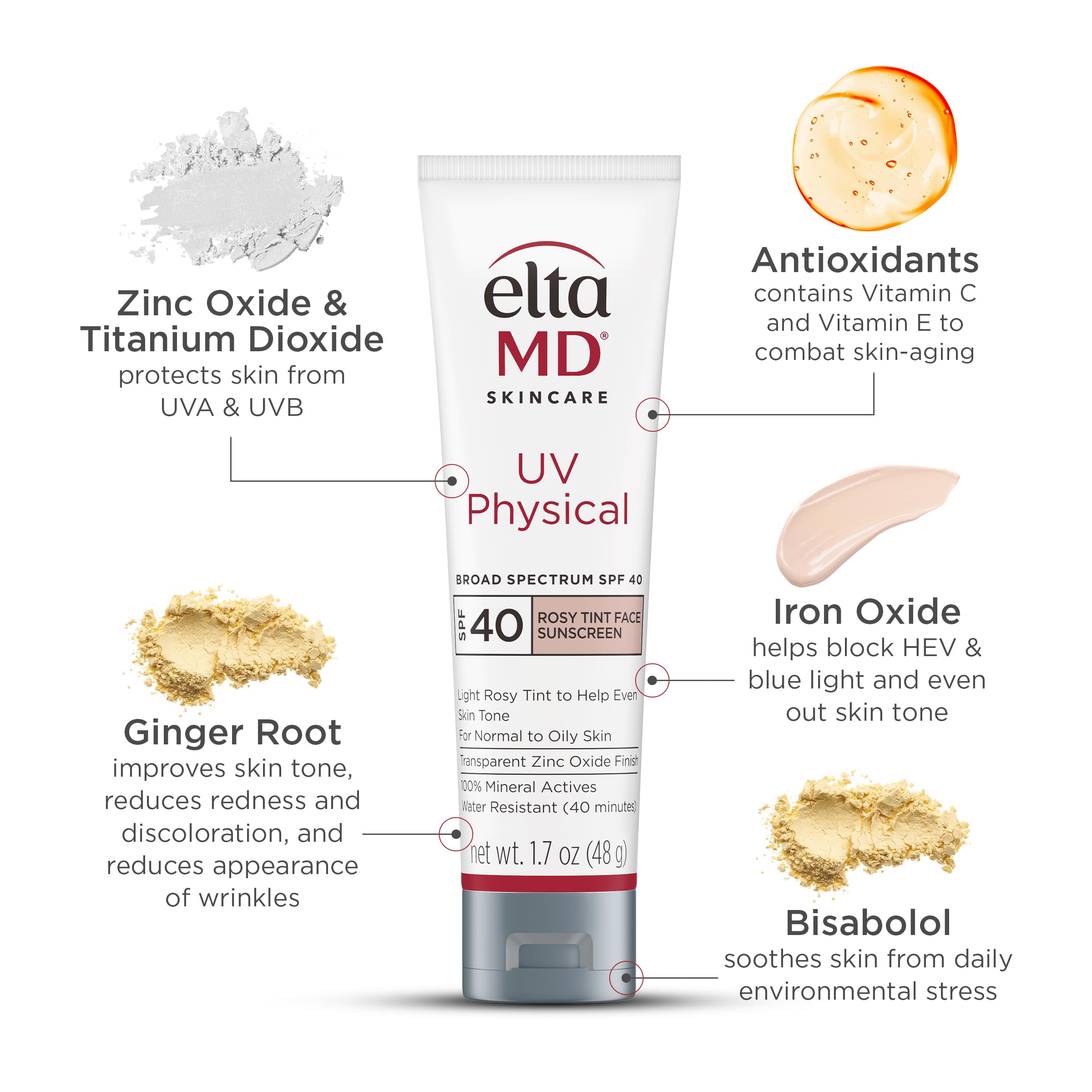 Foto 4 pulgar | Protector Solar Eltamd Uv Physical Rosy Tint Spf 41 50 Ml - Venta Internacional.