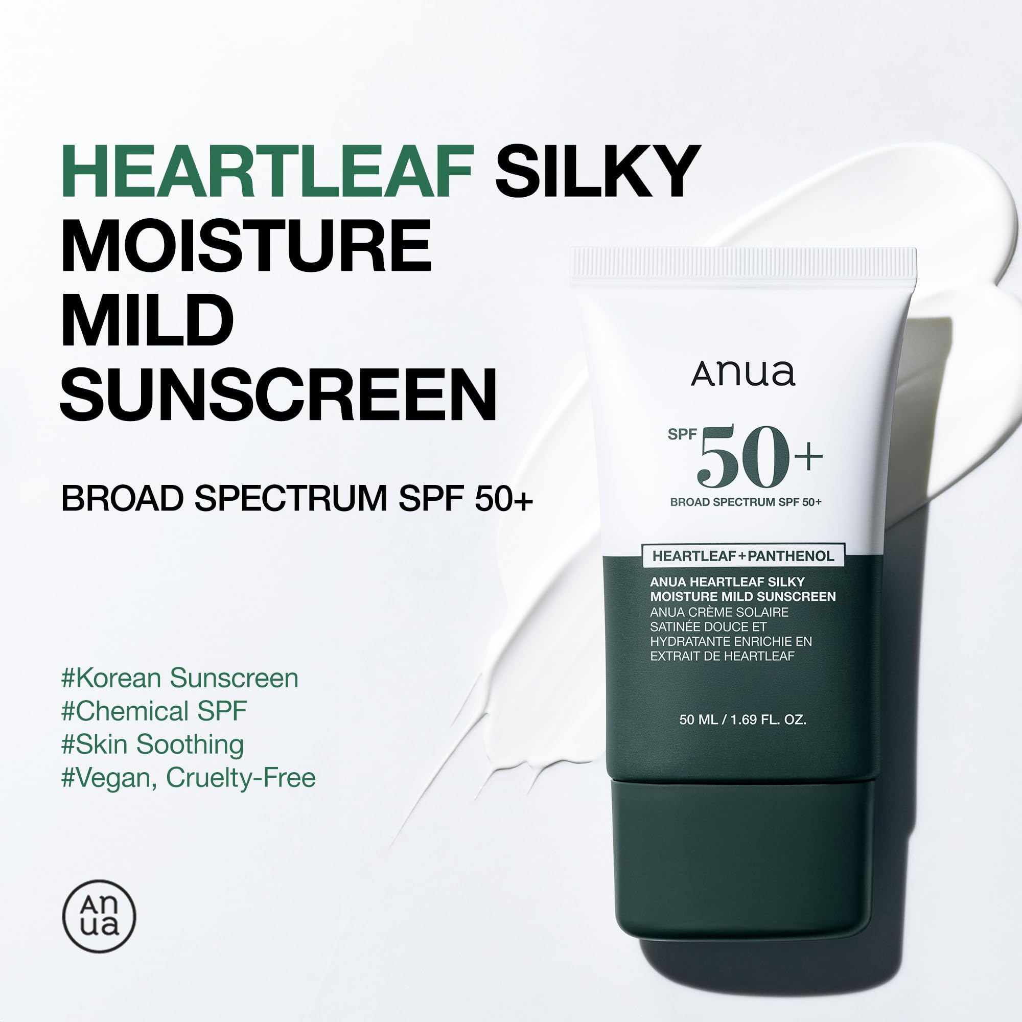Foto 3 pulgar | Protector Solar Anua Heartleaf Silky Moisture Spf 50+ 50 Ml - Venta Internacional.