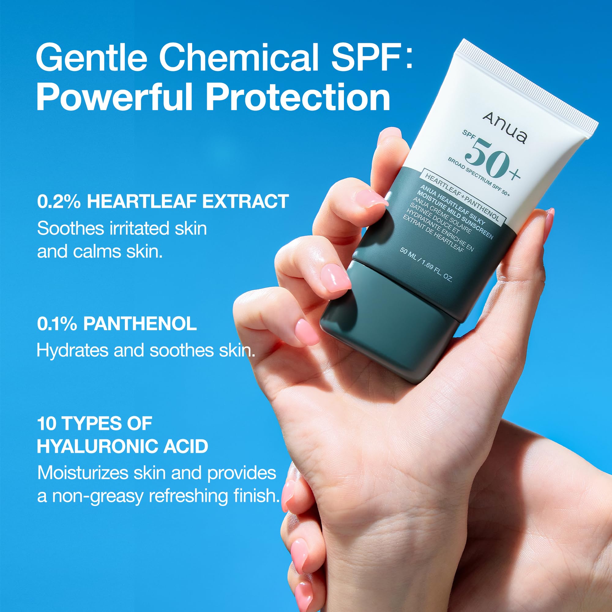 Foto 4 pulgar | Protector Solar Anua Heartleaf Silky Moisture Spf 50+ 50 Ml - Venta Internacional.
