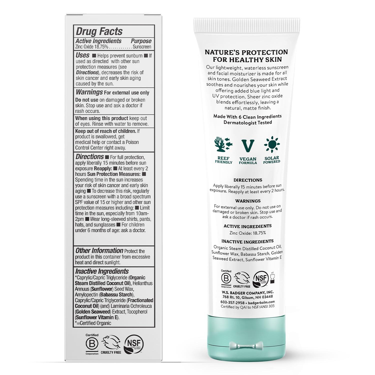 Foto 3 pulgar | Protector Solar Badger Mineral Face Spf 30, 50 Ml, Vegano, Sin Perfume - Venta Internacional.