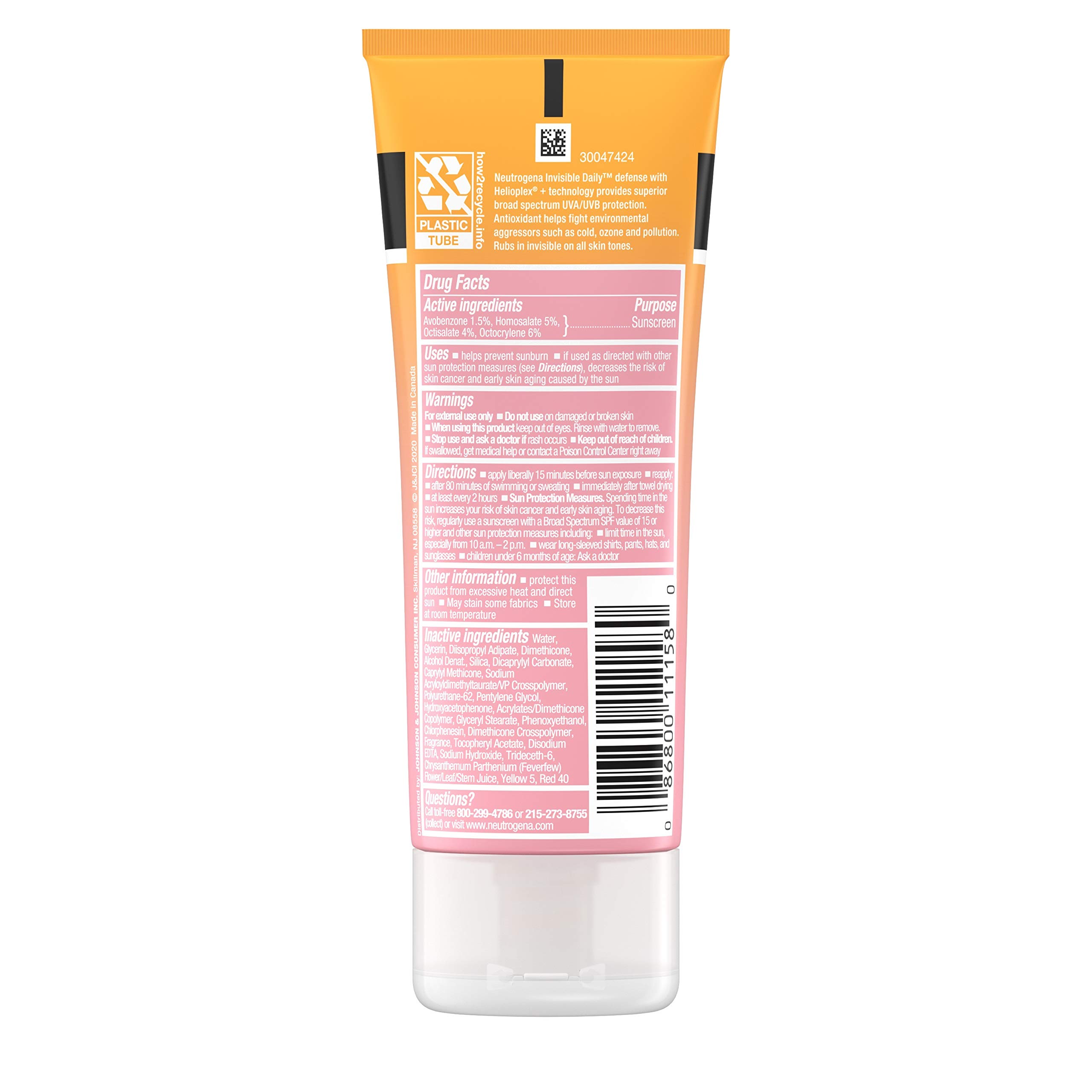 Foto 6 | Loción De Protección Solar Neutrogena Invisible Daily Defense Spf 30 90 Ml - Venta Internacional.