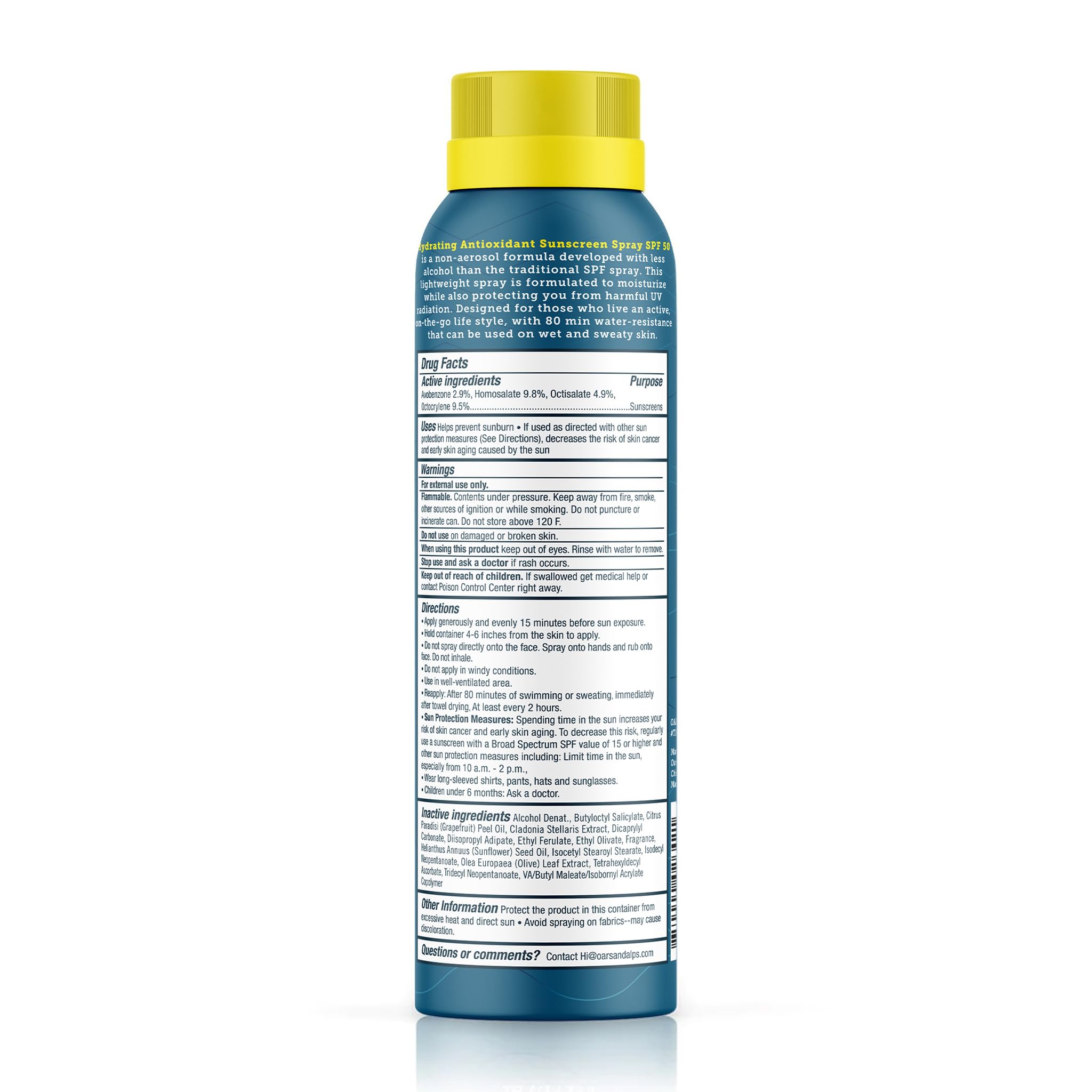Foto 6 pulgar | Spray De Protección Solar Oars + Alps Hidratante Spf 50 177 Ml, 1 Paquete - Venta Internacional.