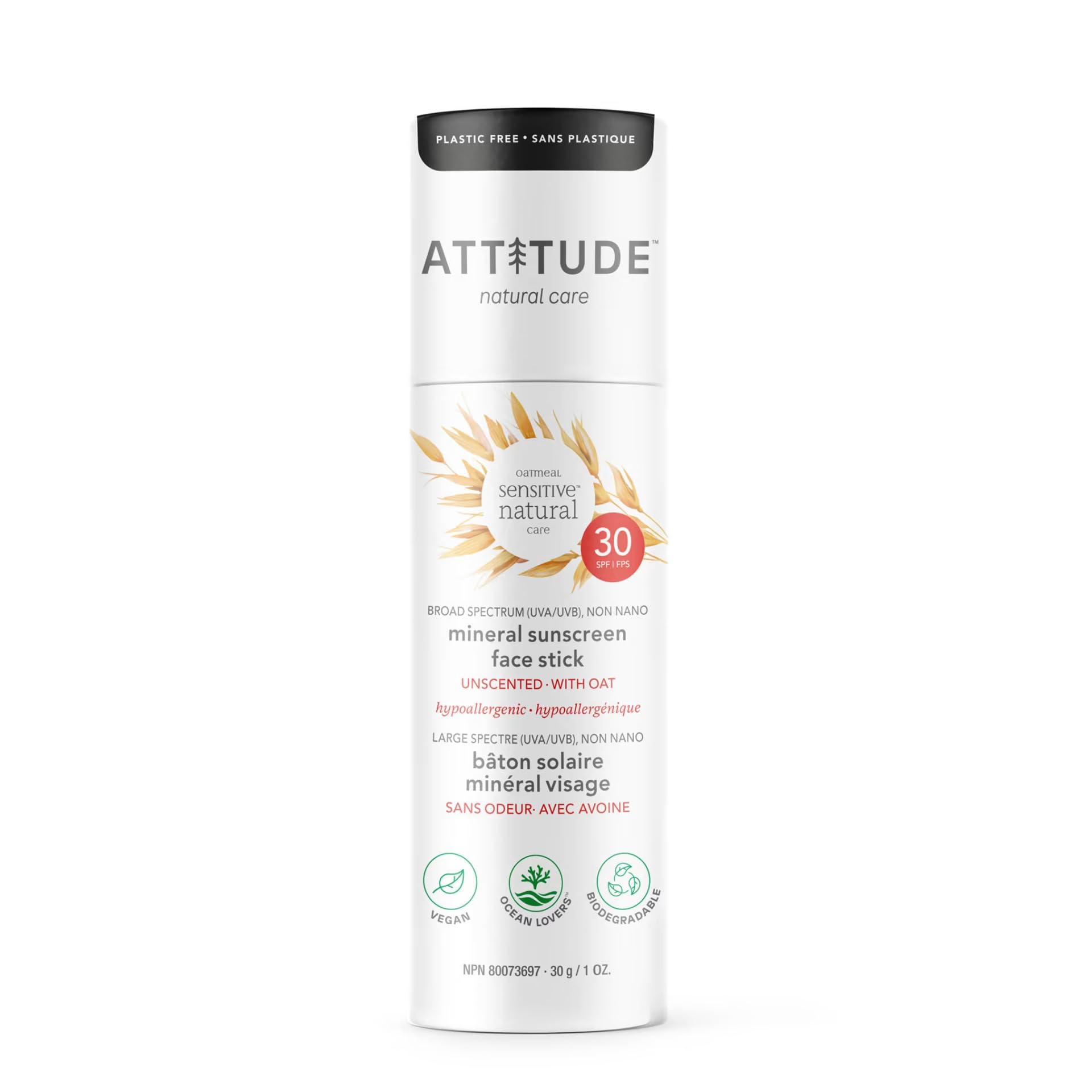 Foto 1 | Protector Solar En Barra Attitude, Mineral Sin Plástico, Spf30, 30 Ml - Venta Internacional.