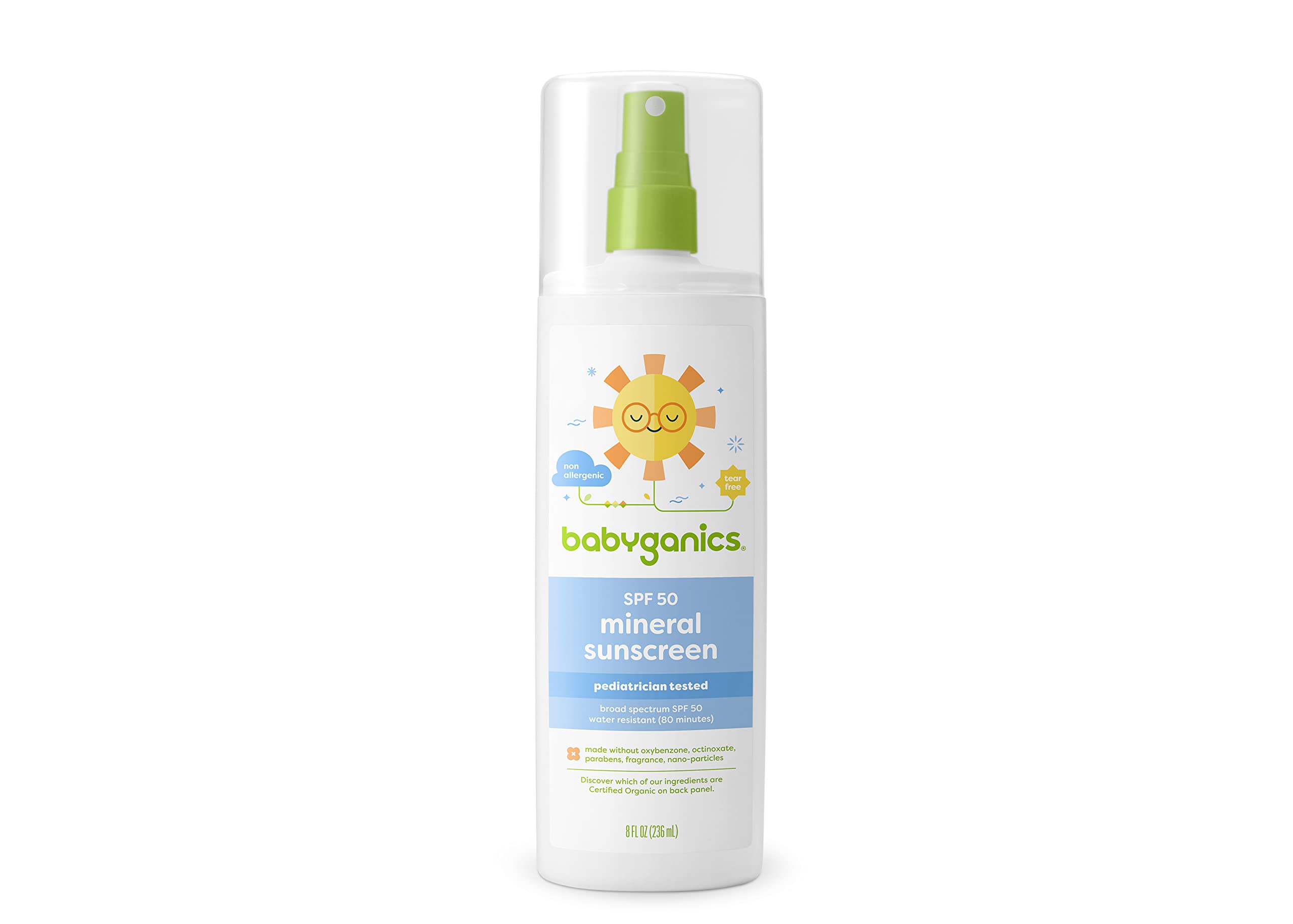 Protector Solar En Aerosol Babyganics Spf 50, Mineral, 240 Ml, Resistente Al Agua - Venta Internacional.