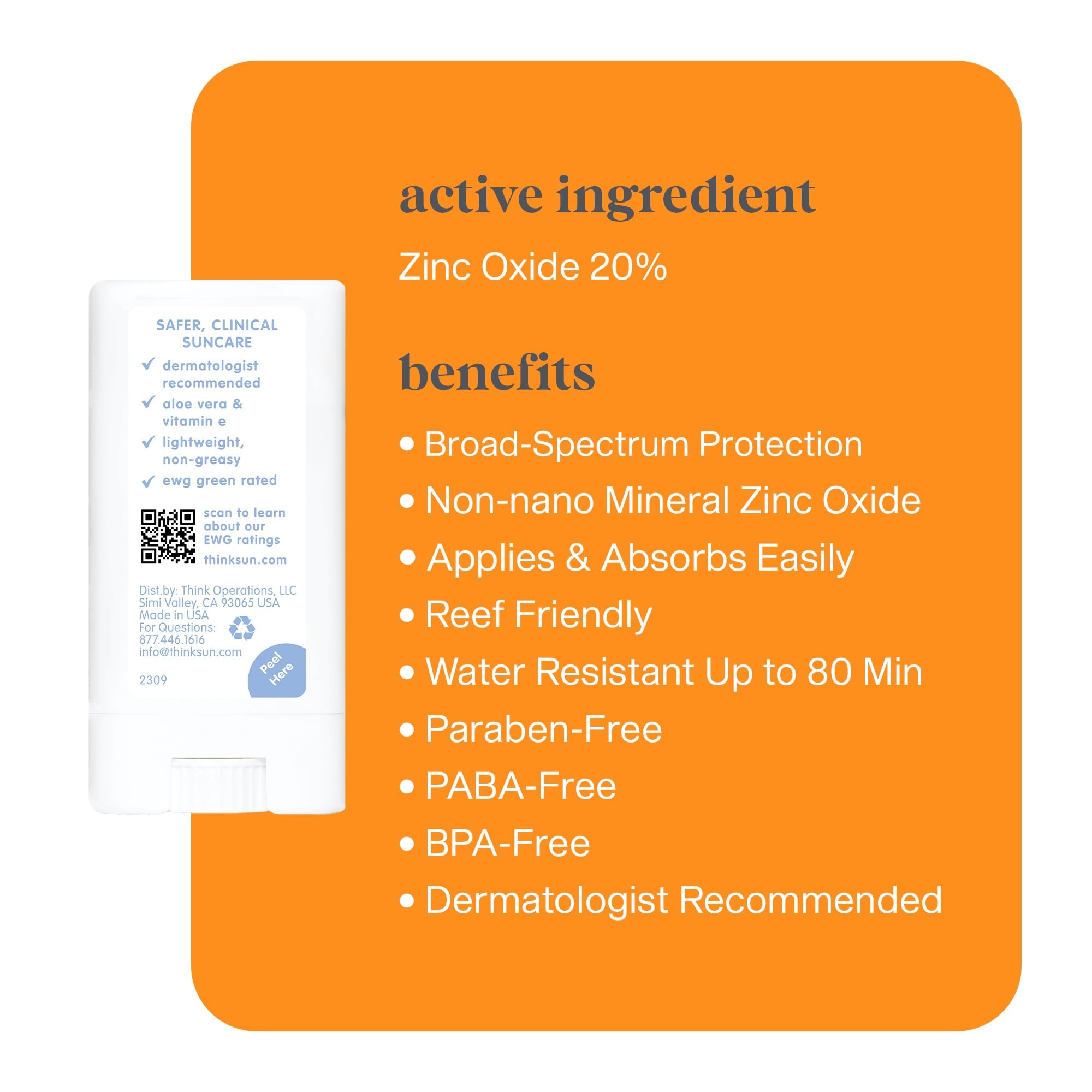 Foto 2 | Protector Solar En Barra Think Thinksport Spf 30, 18,9 Ml, Resistente Al Agua - Venta Internacional.