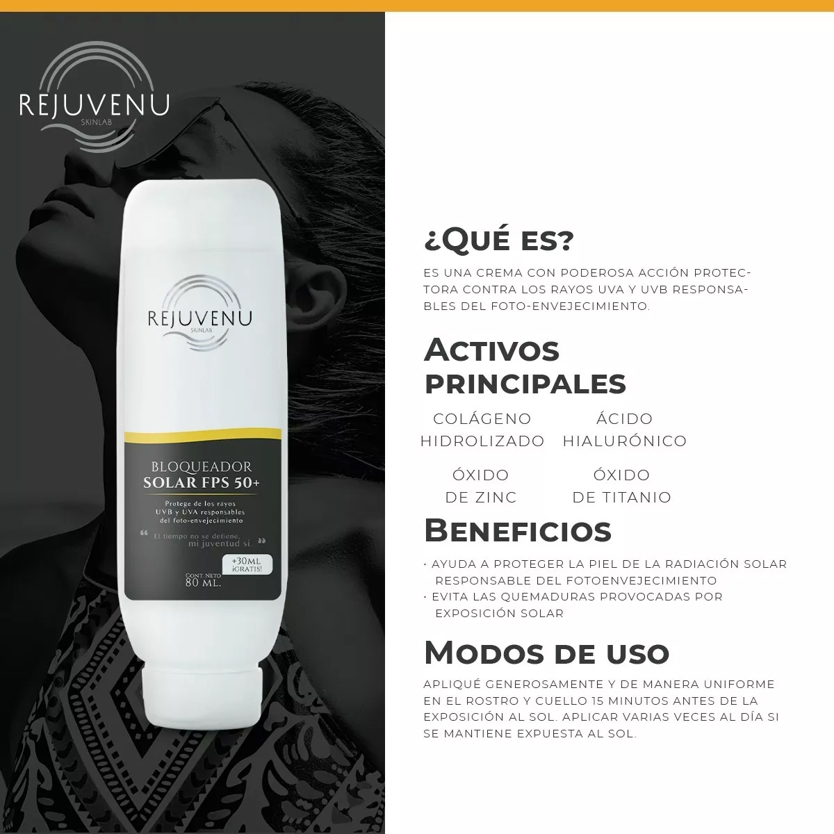 Foto 4 pulgar | Pack Bloqueador Solar Fps 50 Resistente Al Agua Rejuvenu