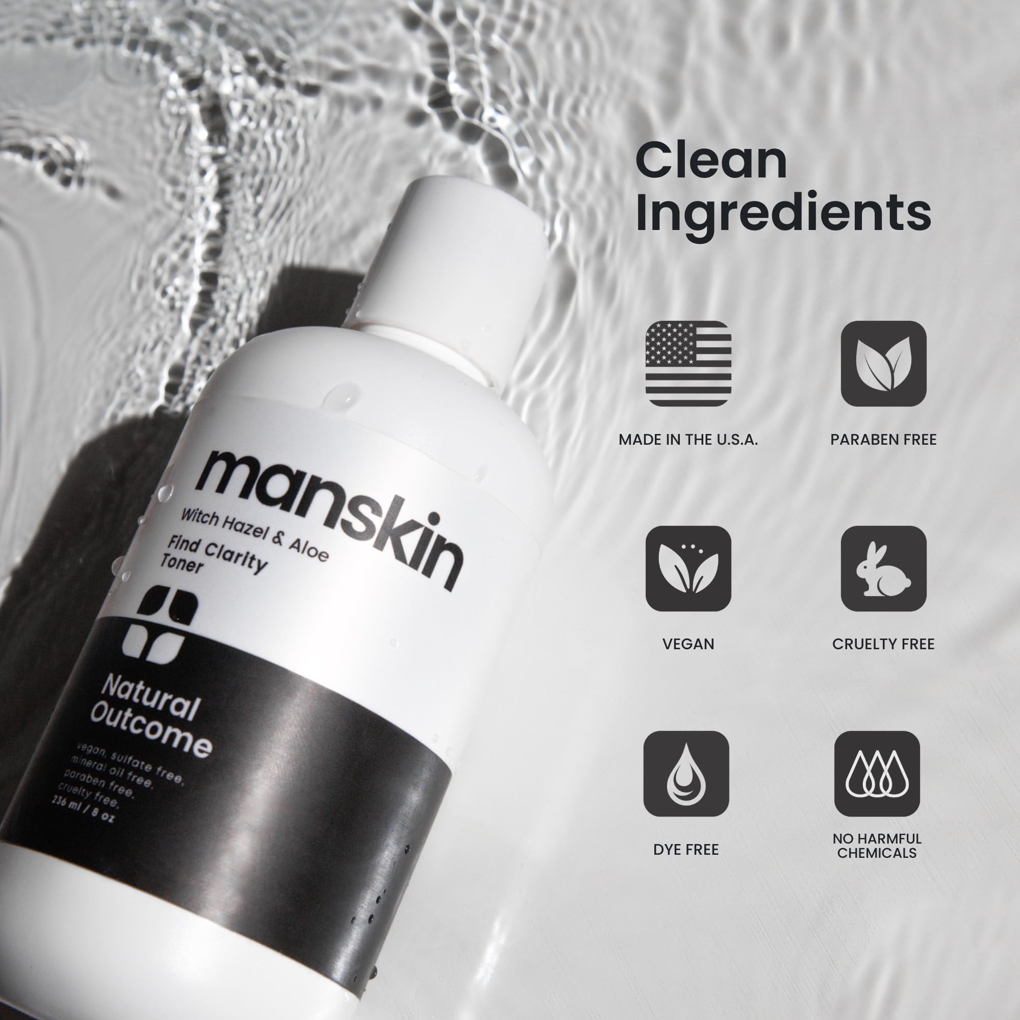 Foto 5 pulgar | Tónico Facial Natural Outcome Man Skin 240 Ml Con Hamamelis - Venta Internacional.
