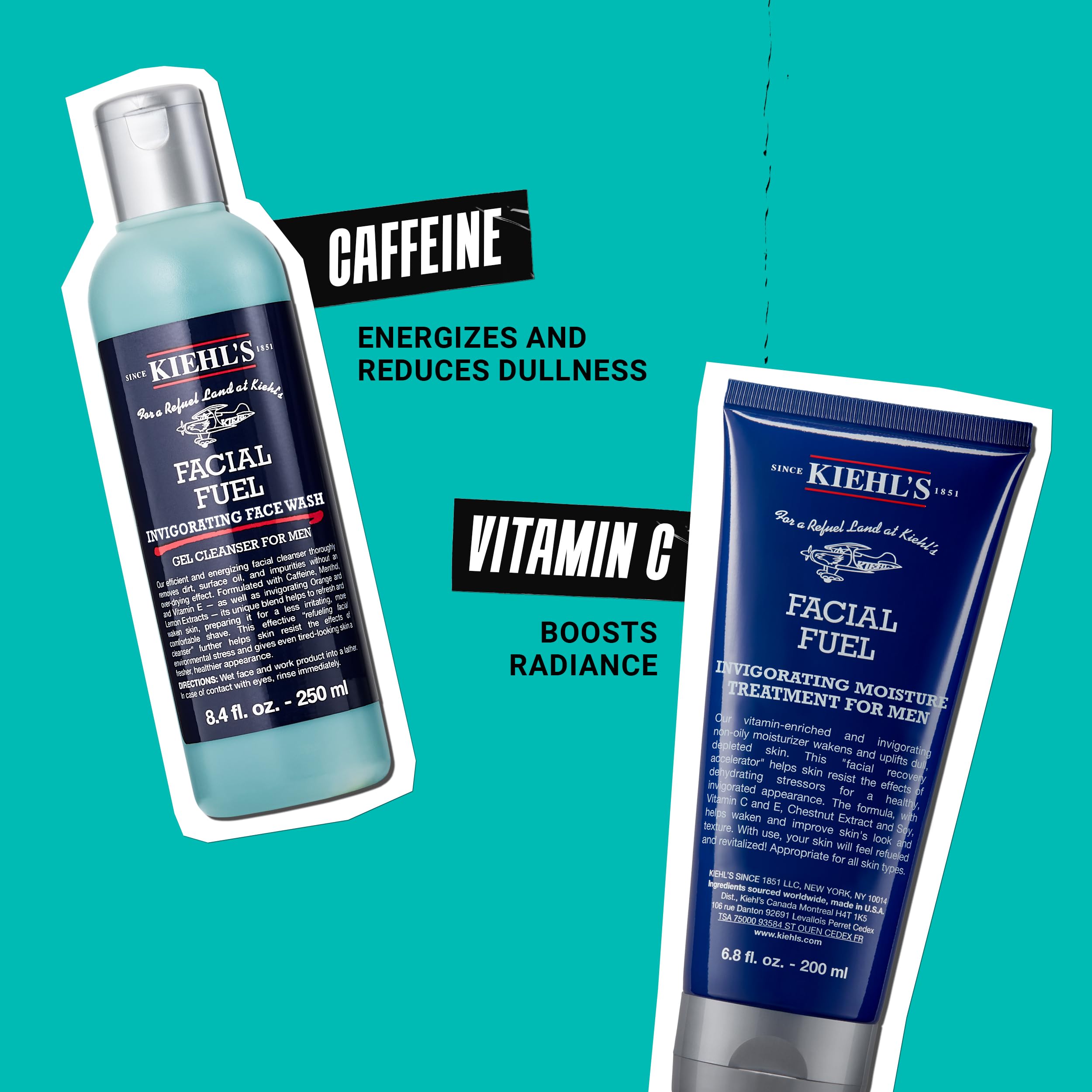 Foto 4 | Set De Regalo Para El Cuidado De La Piel Kiehl's Essentials Para Hombre Con Combustible Facial - Venta Internacional.