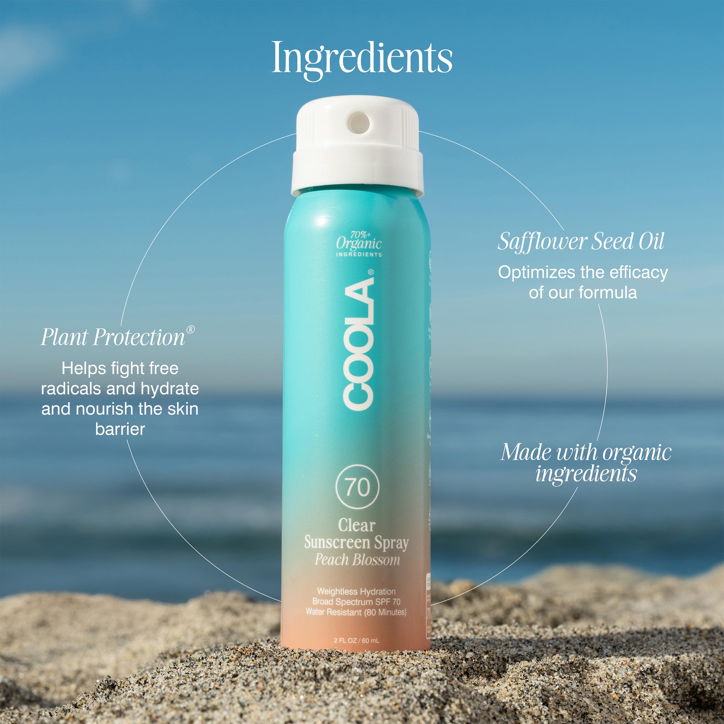 Foto 5 pulgar | Protector Solar En Aerosol Coola Organic Spf 70 60 Ml Peach Blossom - Venta Internacional.