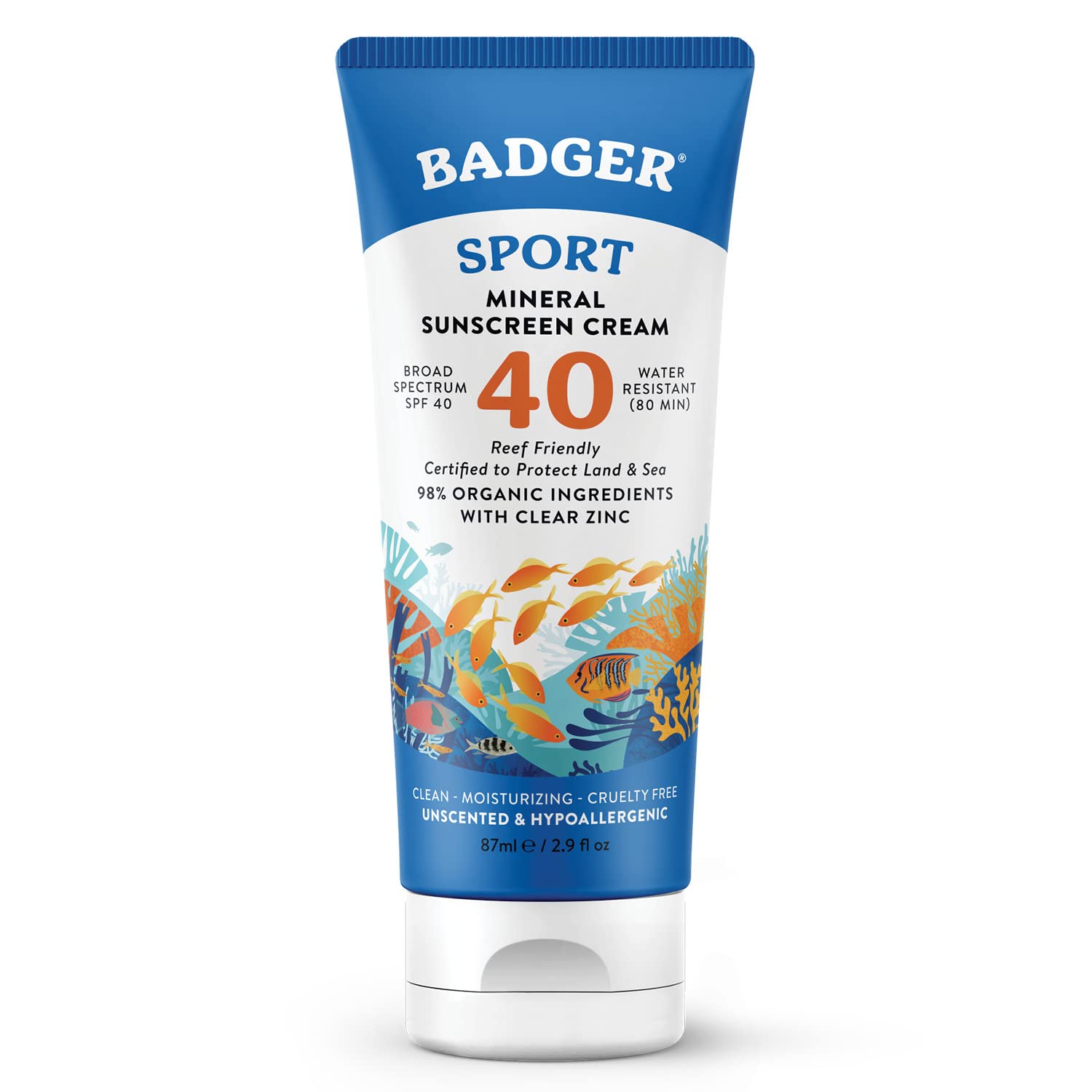 Foto 1 | Protector Solar Badger Reef Safe Spf 40 Sport 85 Ml 98% Orgánico - Venta Internacional.