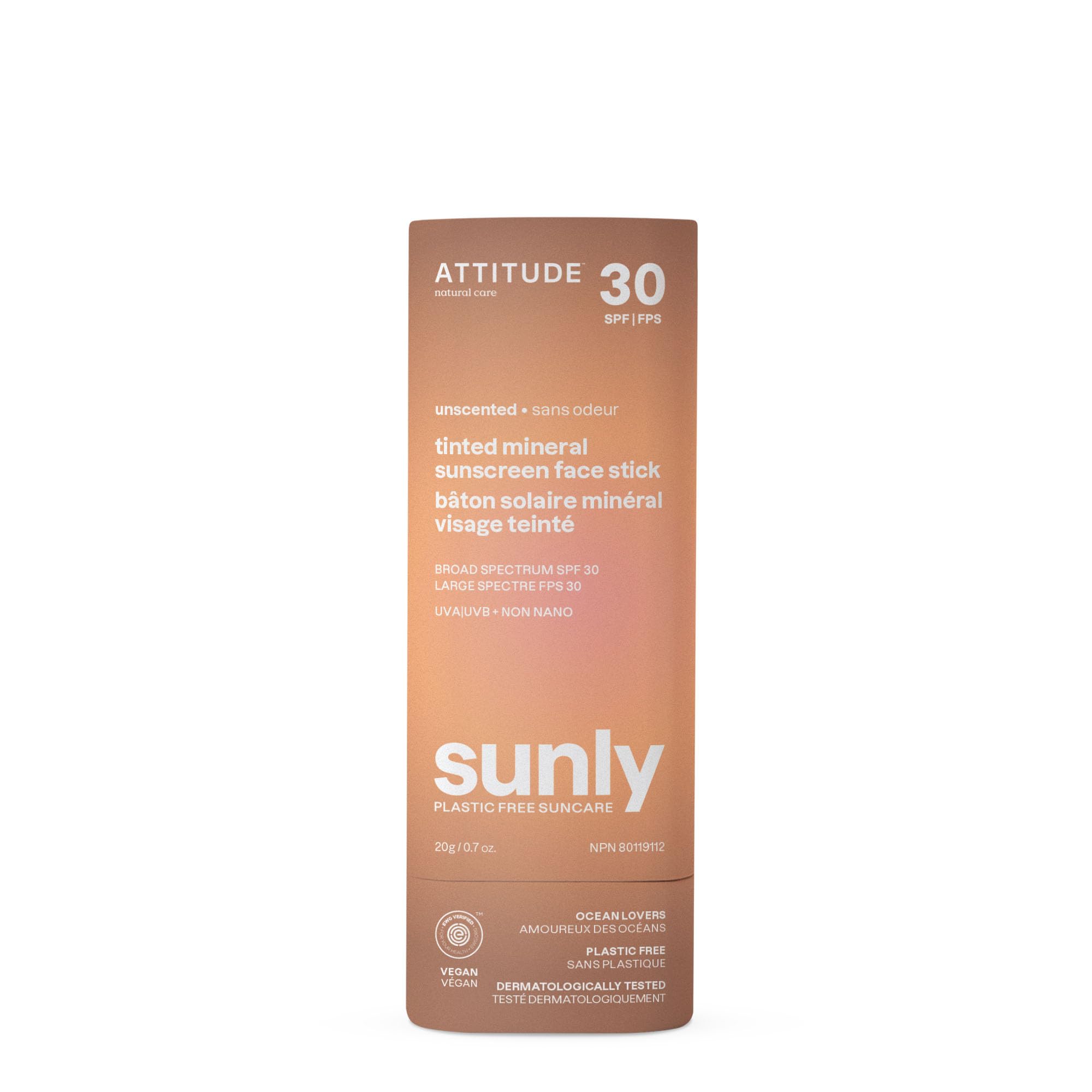 Foto 1 | Protector Solar En Barra Facial Attitude  Mineral Tintado  Spf 30  20 Ml - Venta Internacional.