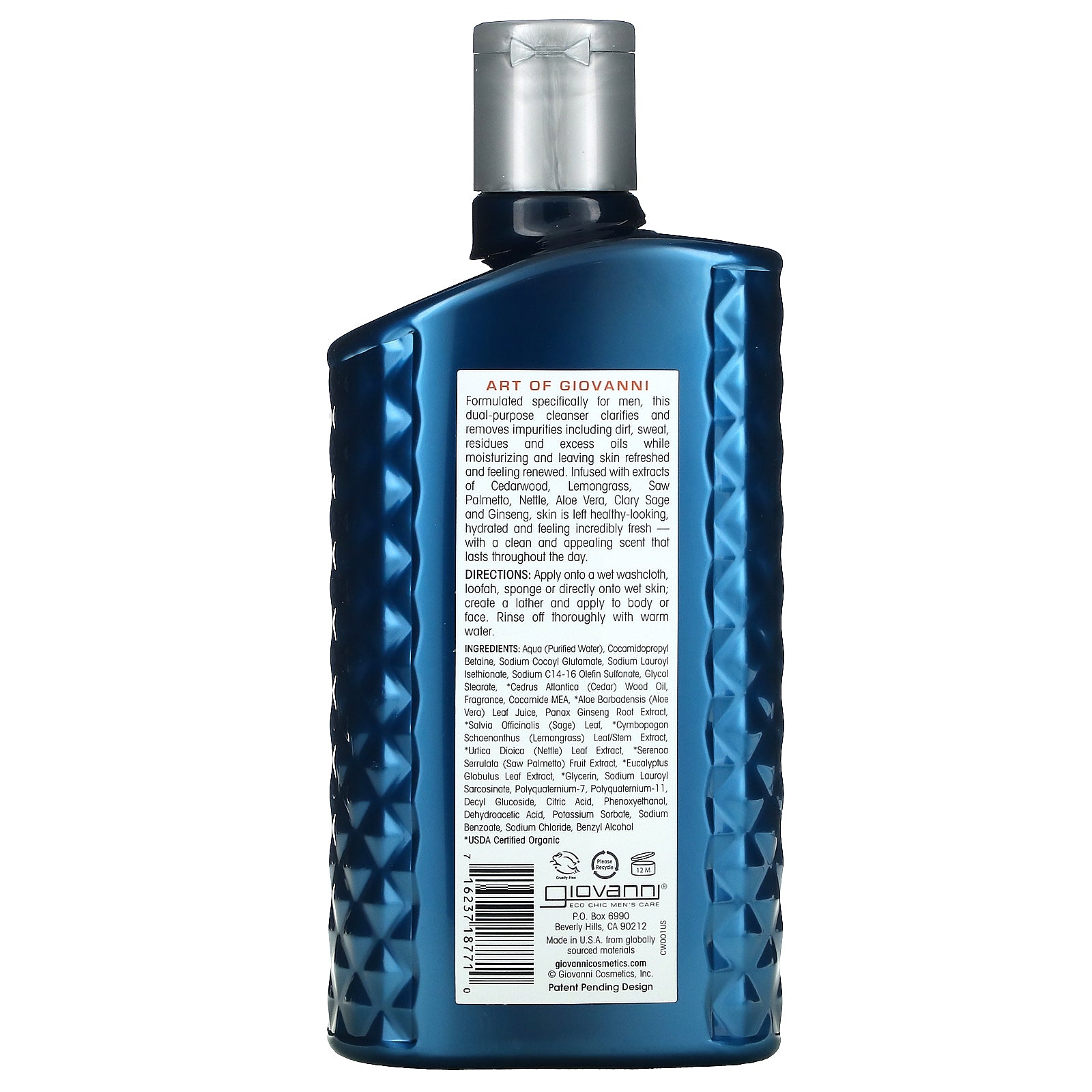 Foto 3 pulgar | Gel De Baño Y Limpiador Facial Giovanni Art Of Men 2 En 1 499 Ml - Venta Internacional.