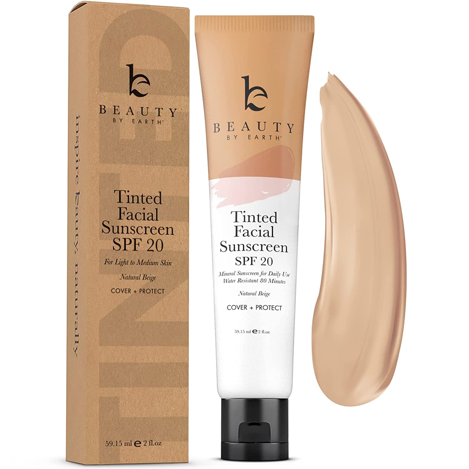 Foto 2 pulgar | Protector Solar Con Color Beauty By Earth Spf 20 Para Rostro (beige Claro) - Venta Internacional.