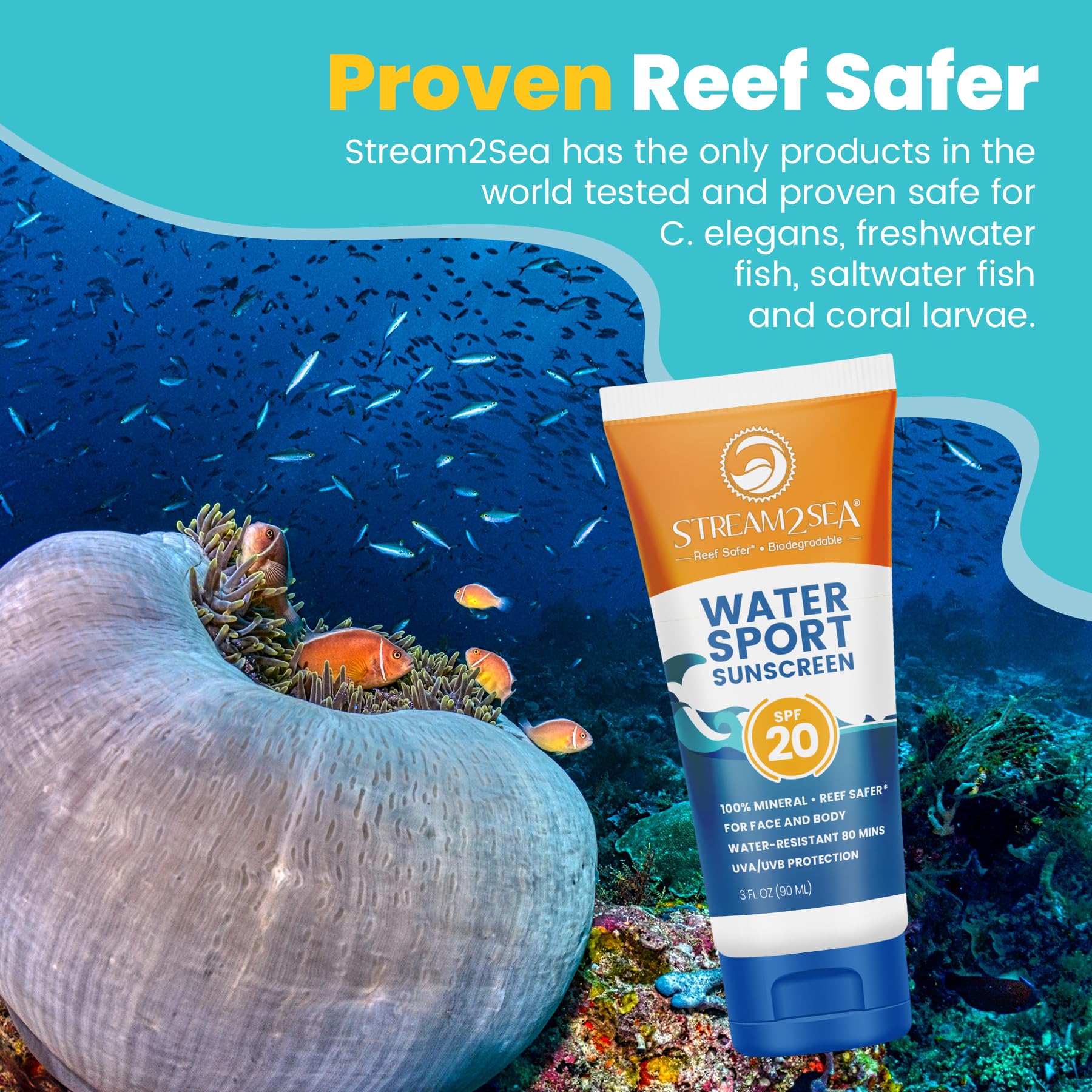 Foto 6 pulgar | Protector Solar Stream 2 Sea Spf 20  Mineral Biodegradable  90 Ml - Venta Internacional.