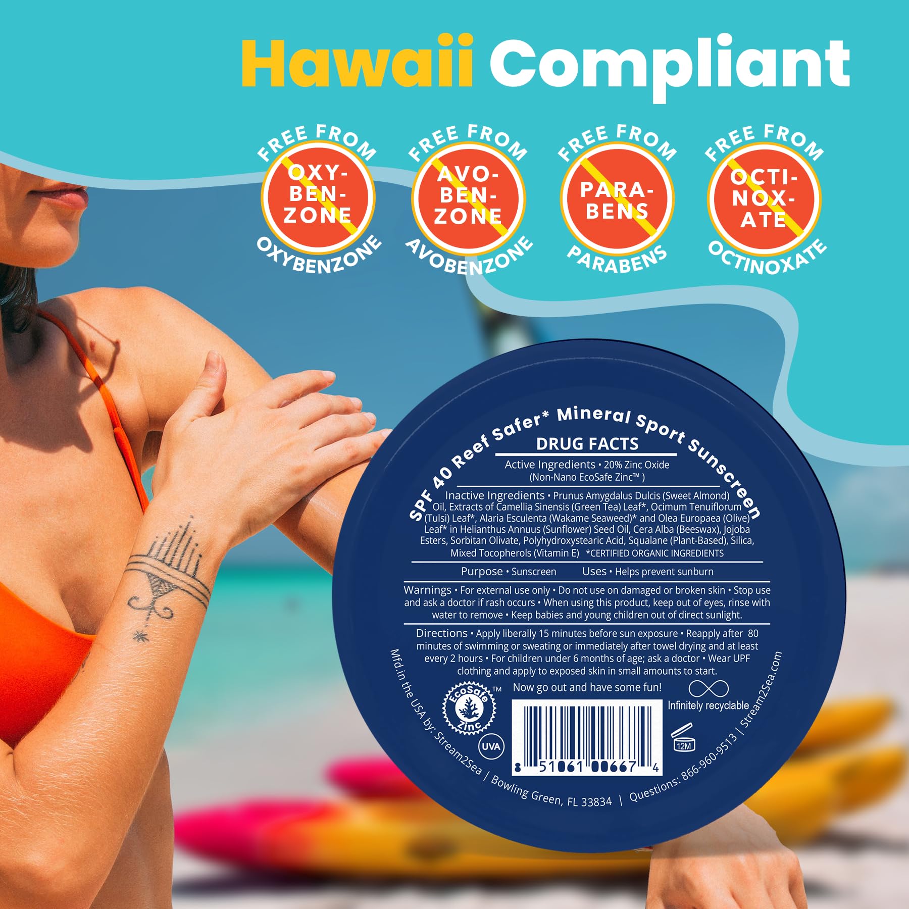Foto 6 pulgar | Bálsamo Protector Solar Stream2sea Spf40 Mineral  80 Ml  Lata  Tamaño Viaje - Venta Internacional.