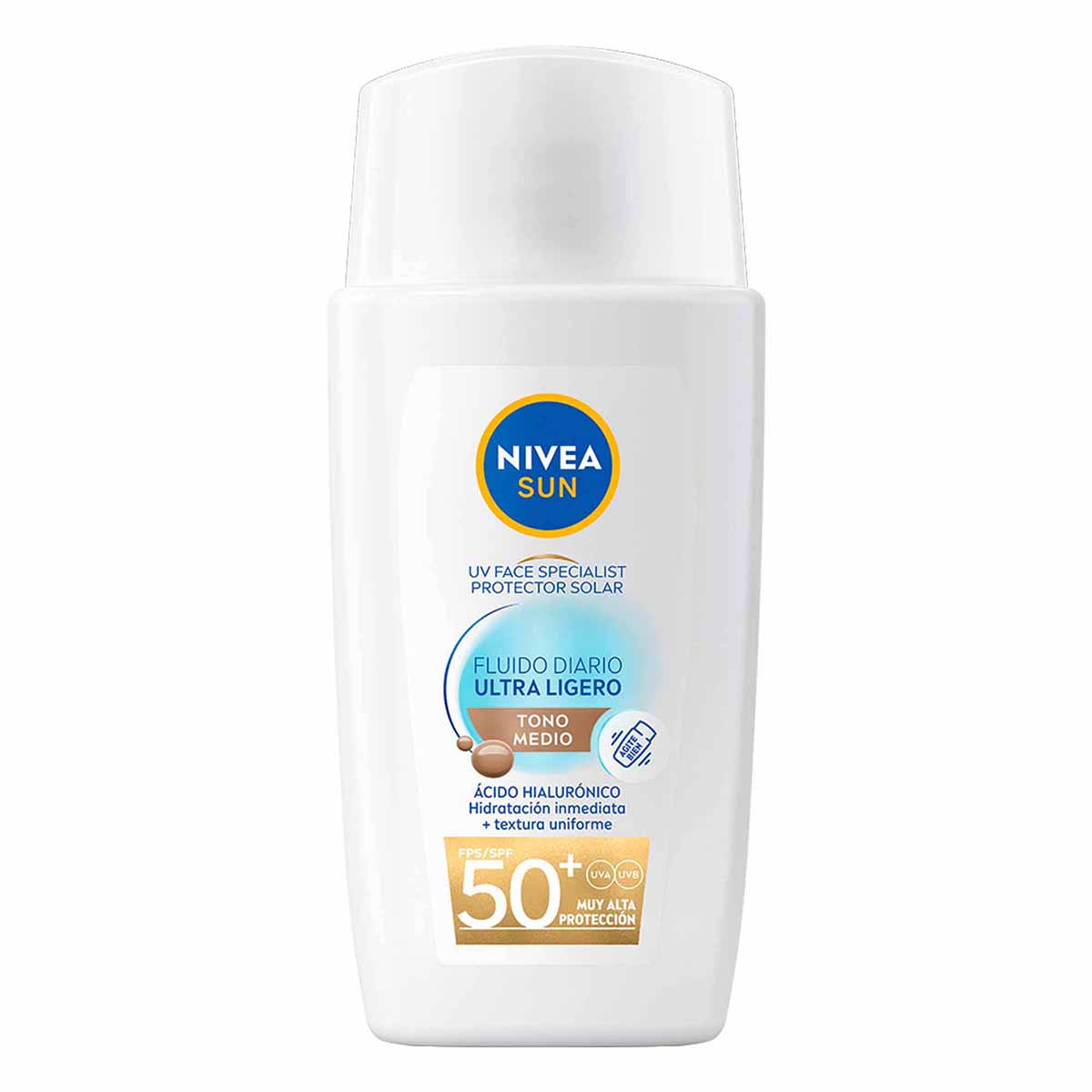 Foto 3 pulgar | Nivea Protector Solar Facial Fluido Color Medio 40ml
