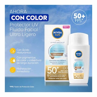 Foto 4 | Nivea Protector Solar Facial Fluido Color Medio 40ml