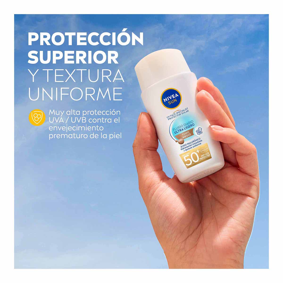 Foto 7 pulgar | Nivea Protector Solar Facial Fluido Color Medio 40ml